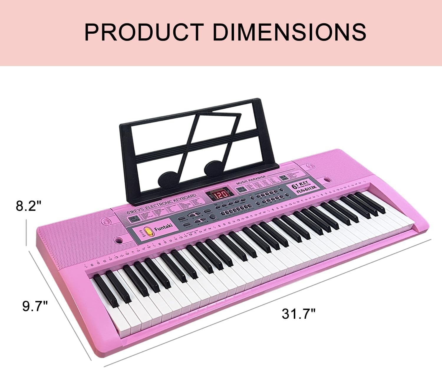 Beginner-Friendly 61-Key Electronic Piano with Lighted Keys & Recording Feature