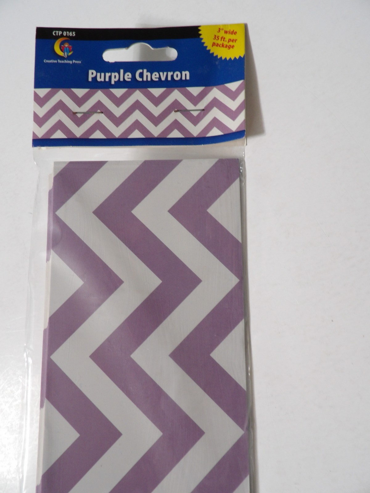 CTP - 3" Wide Purple Chevron Classroom Bulletin Board 35' Border Trim