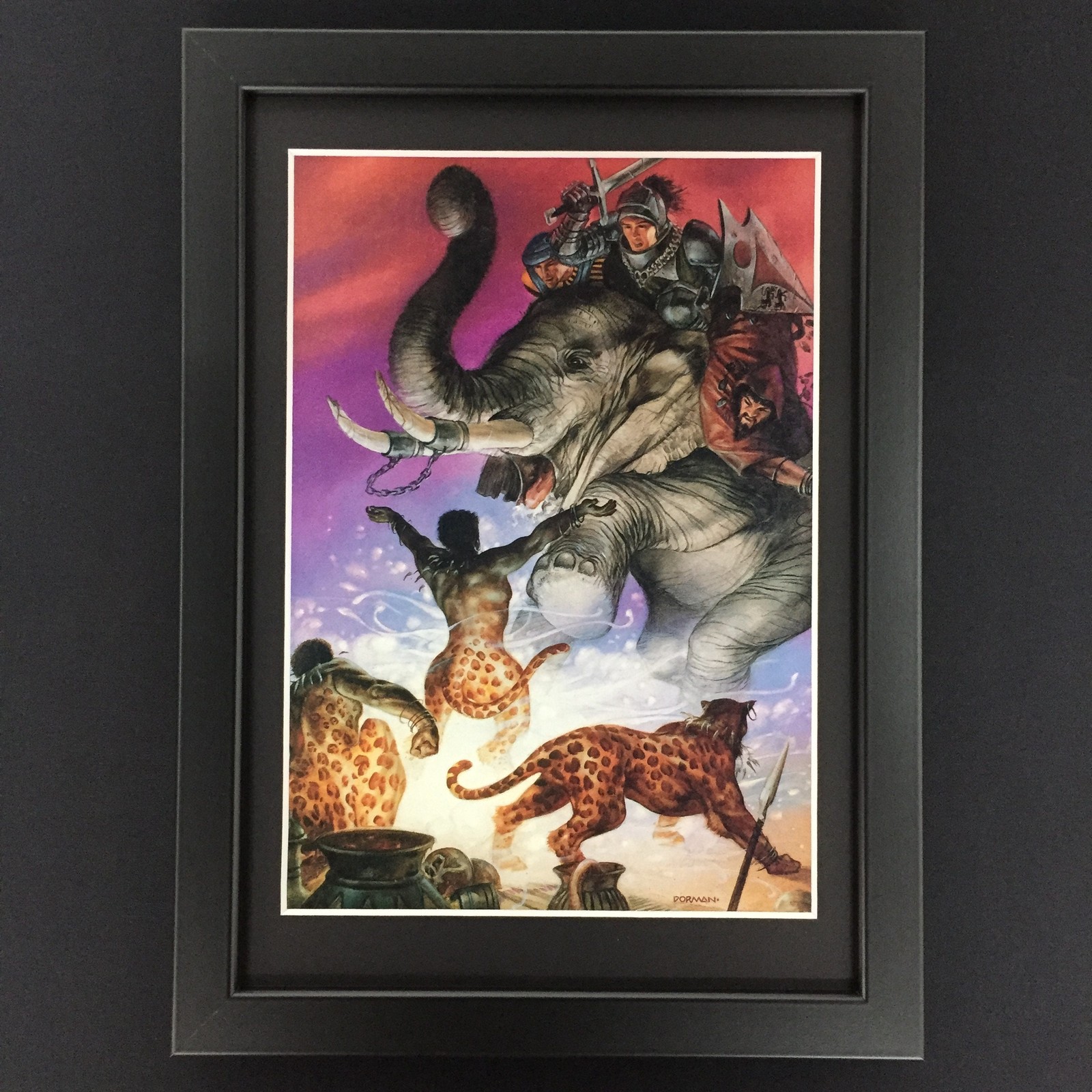 FRAMED DUNGEONS & DRAGONS ART. GARY GYGAX, D&D, TSR, RPG, ROLEPLAYING GAME