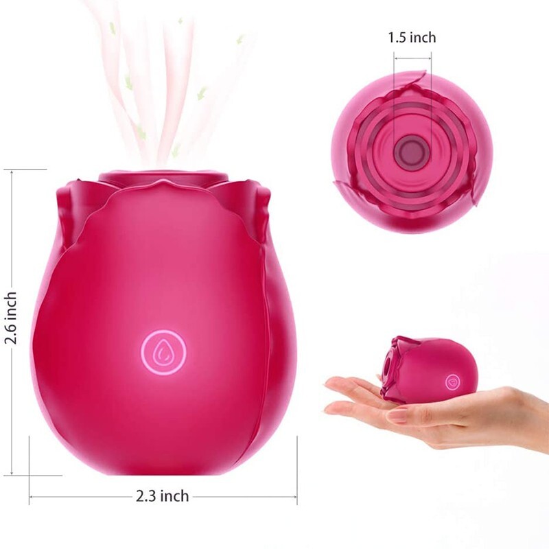 Rose Sucking Vibrator 10-Speed G-spot Massager Dildo Sucker Women Sex Toys Pink