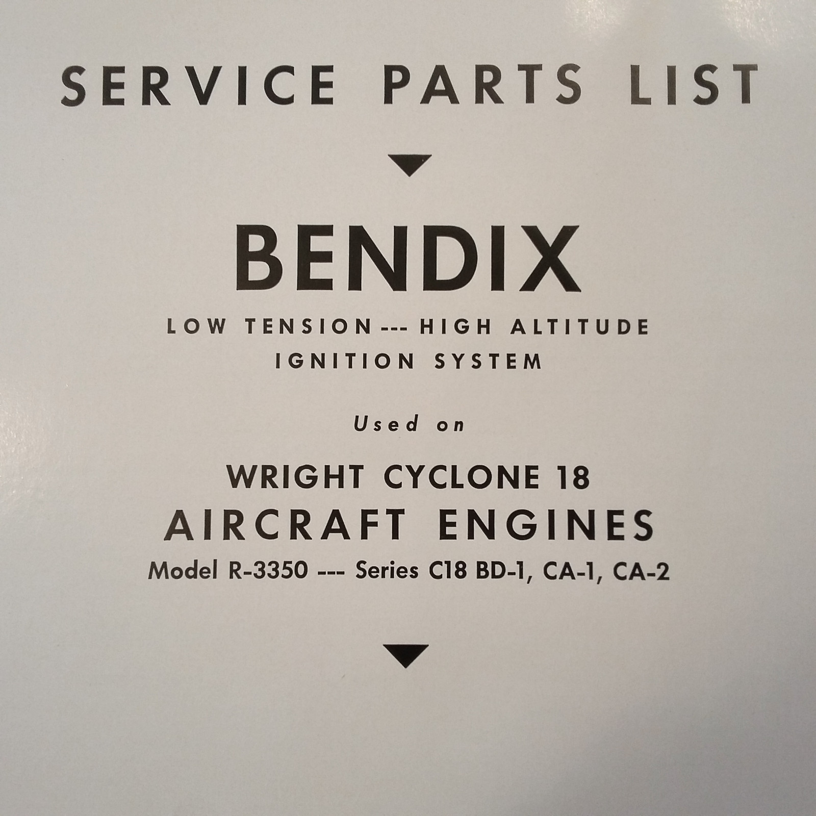Scintilla Low Tension Ignition on Wright Cyclone 18 R-3350 Parts Manual
