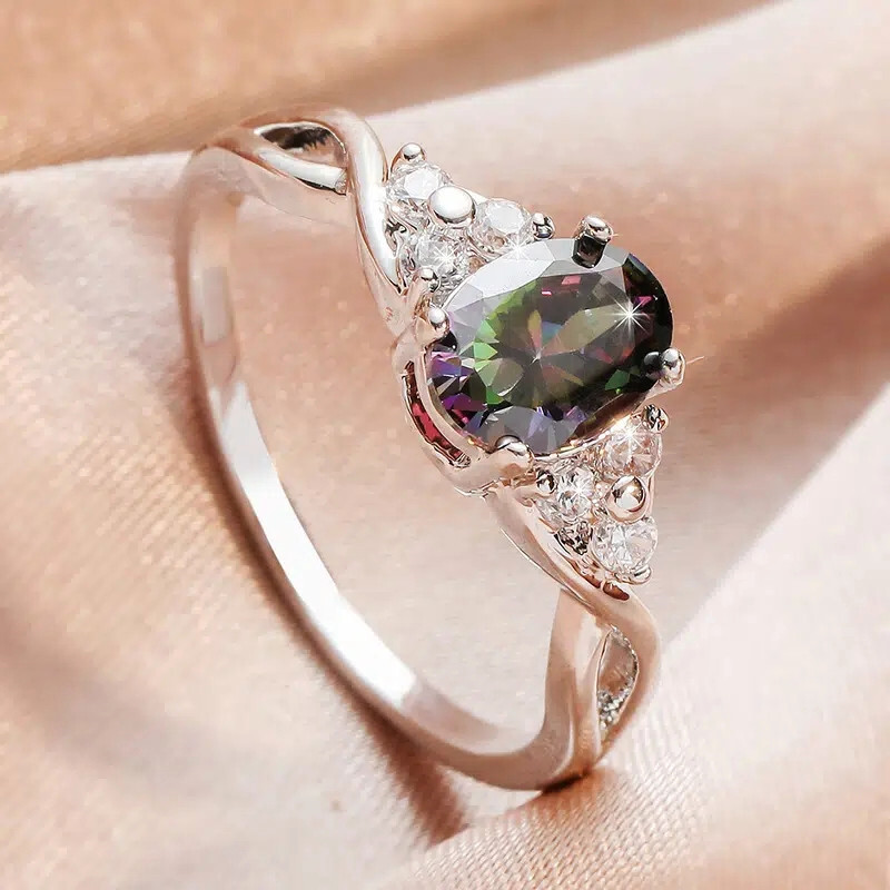 Fashion Women Wedding Rings 925 Silver Plated Cubic Zirconia Jewelry Size 6-10