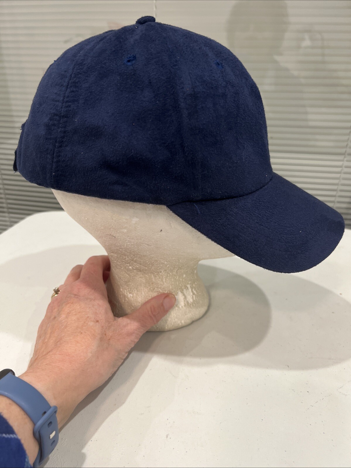 Navy Brushed Polyester Hat Cap Unbranded EUC