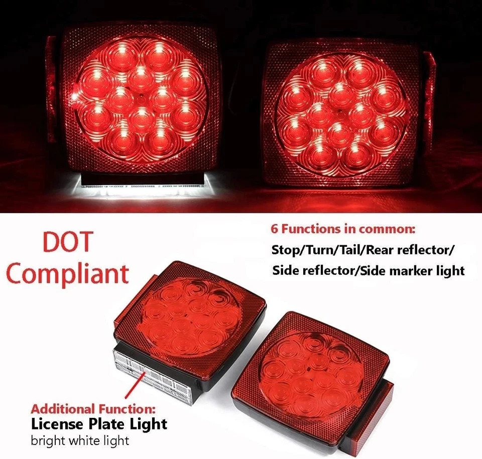 12V Led Trailer Light Kit Complete With Wiring Harness And Bracket