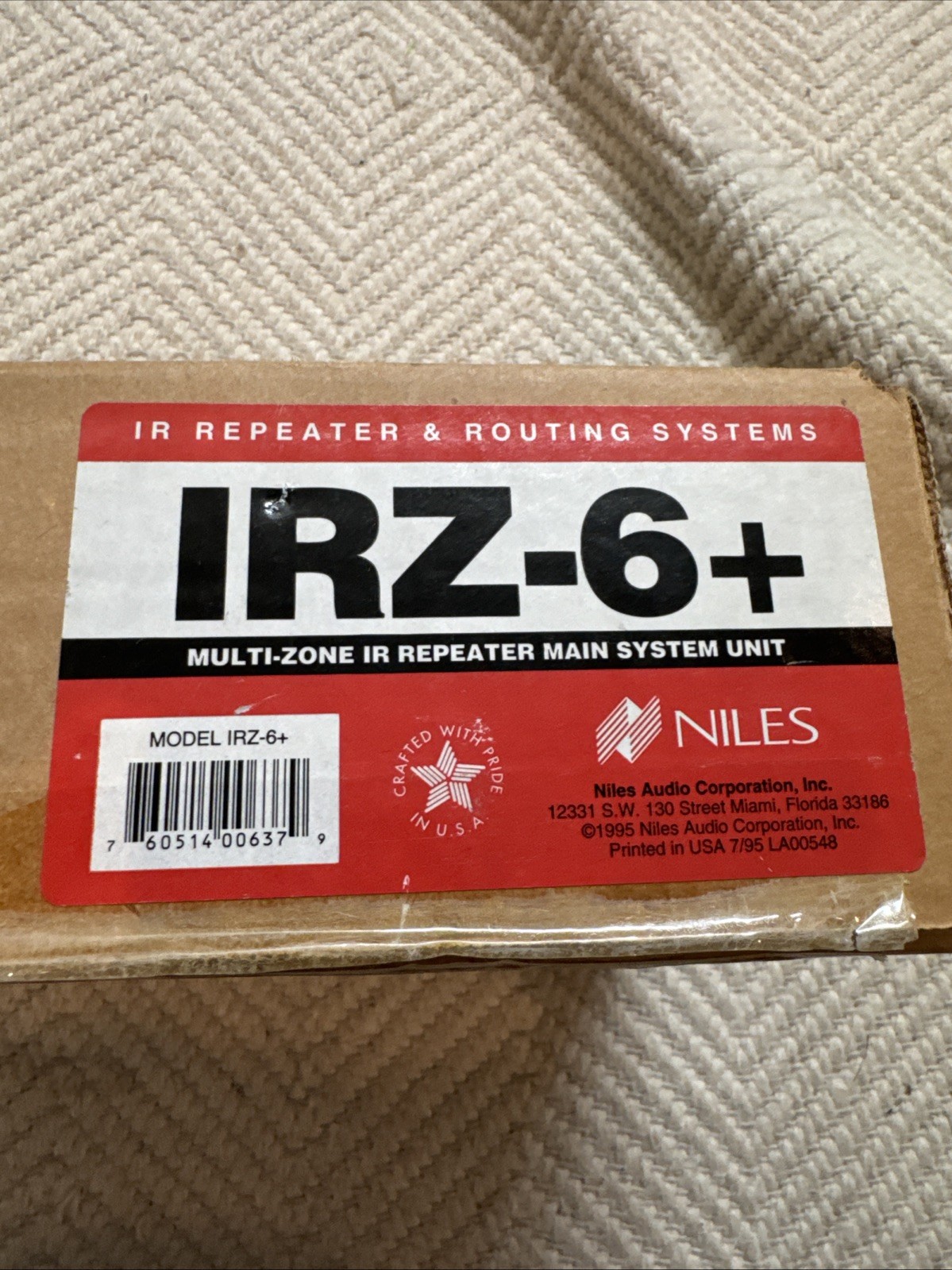 Niles IRZ6+ Infrared Extender System - ZONABLE IR MAIN SYSTEM UNIT - IN BOX NICE