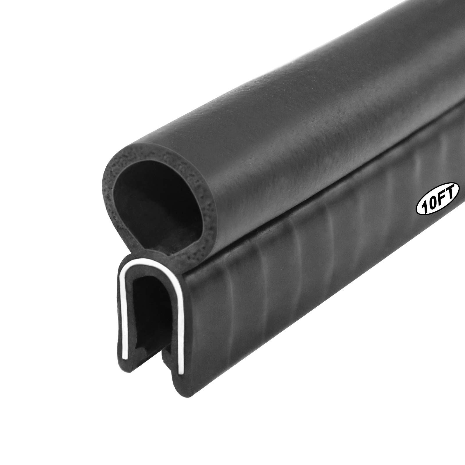 Automotive Weather Stripping, Fits 1/16" Edge, Trim Seal with Top Bulb for Cars