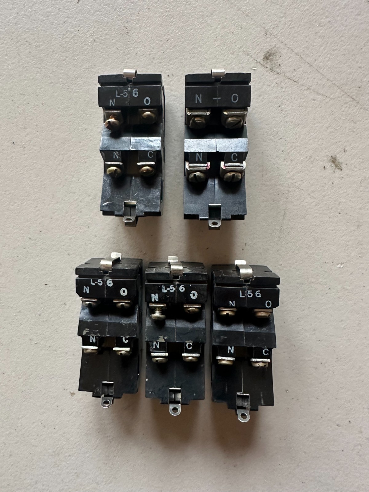 L56 Westinghouse (lot of 5) Auxiliary Contact 1-NO, 1-NC L-56