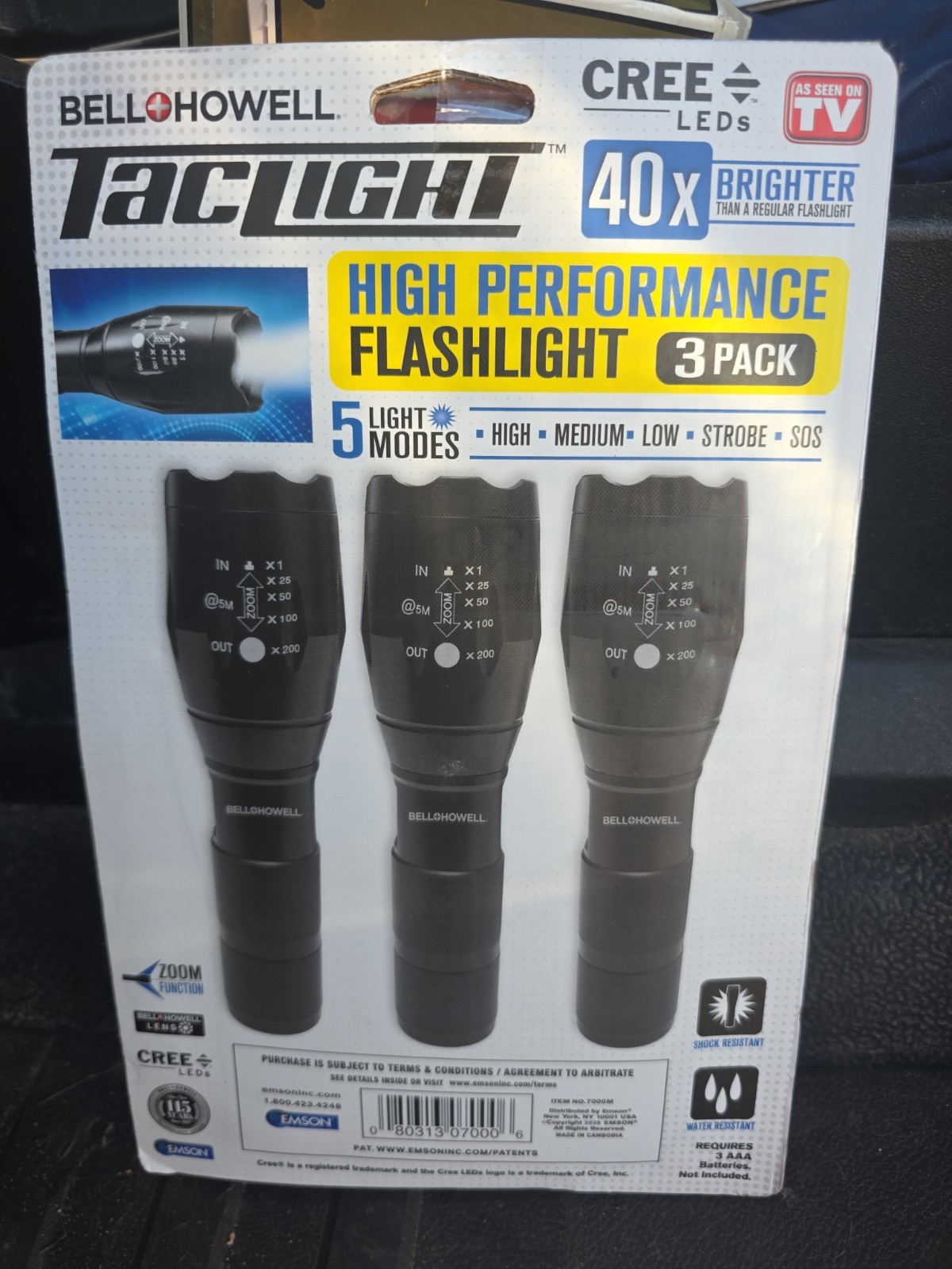 Bell + Howell TacLight High Performance Flashlight 3 Pack - As Seen On TV