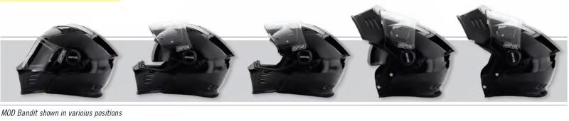 SIMPSON MOTORCYCLE MOD BANDIT HELMET, MEDIUM, FLAT BLACK, DOT & ECE CERTIFIED