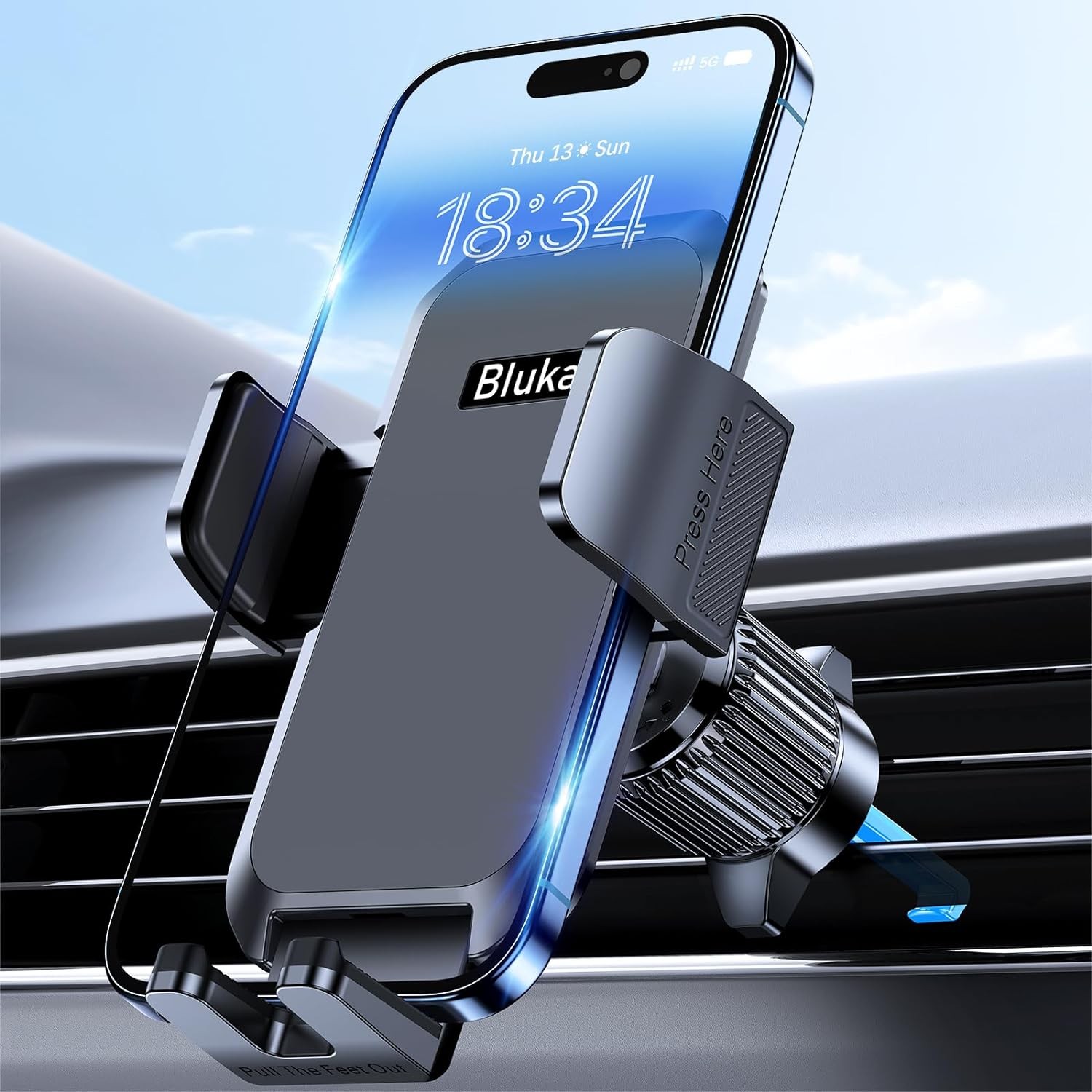 Blukar Car Phone Holder Mount, Super Stable Air Vent Cell Phone Car Mount with 2