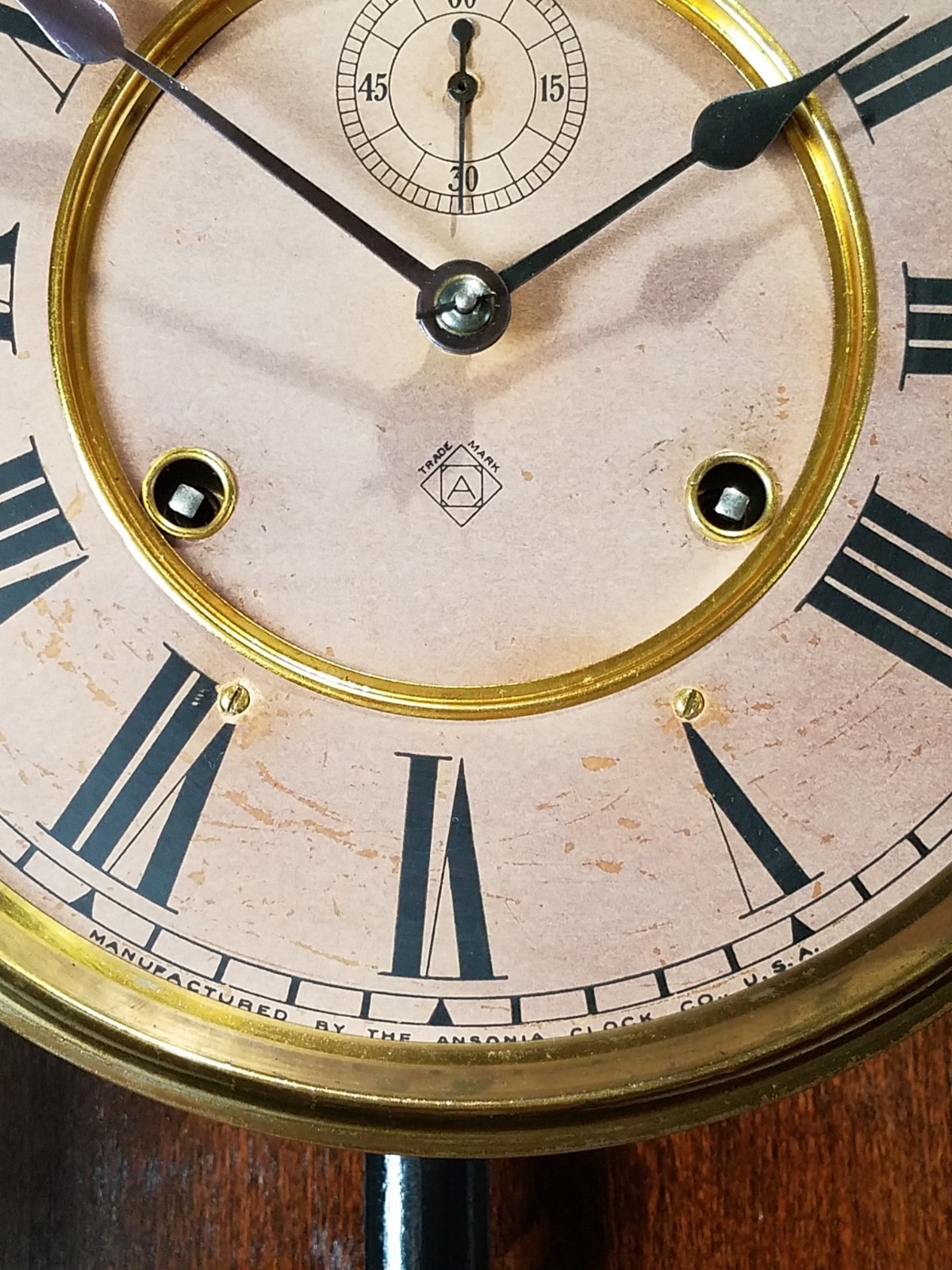 Antique Ansonia "York" Weights Driven Wall Clock 8-Day Timepiece
