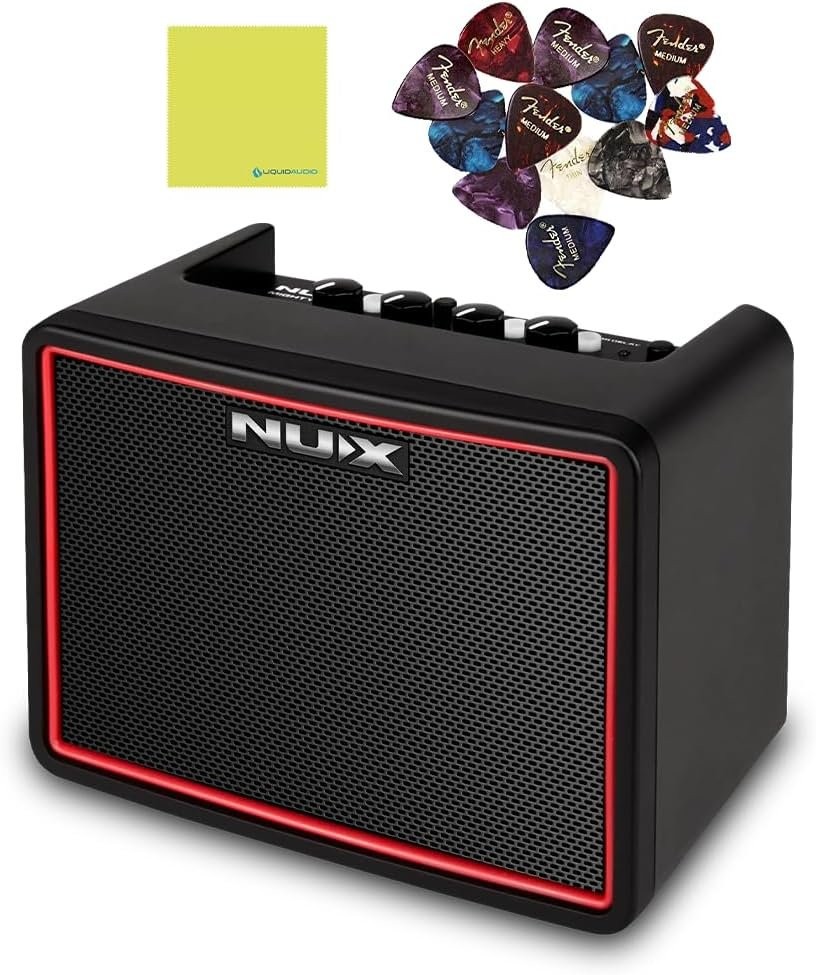 NUX Mighty Lite BT MKII Portable Desktop Modeling Guitar Amp Bundle with 12x...