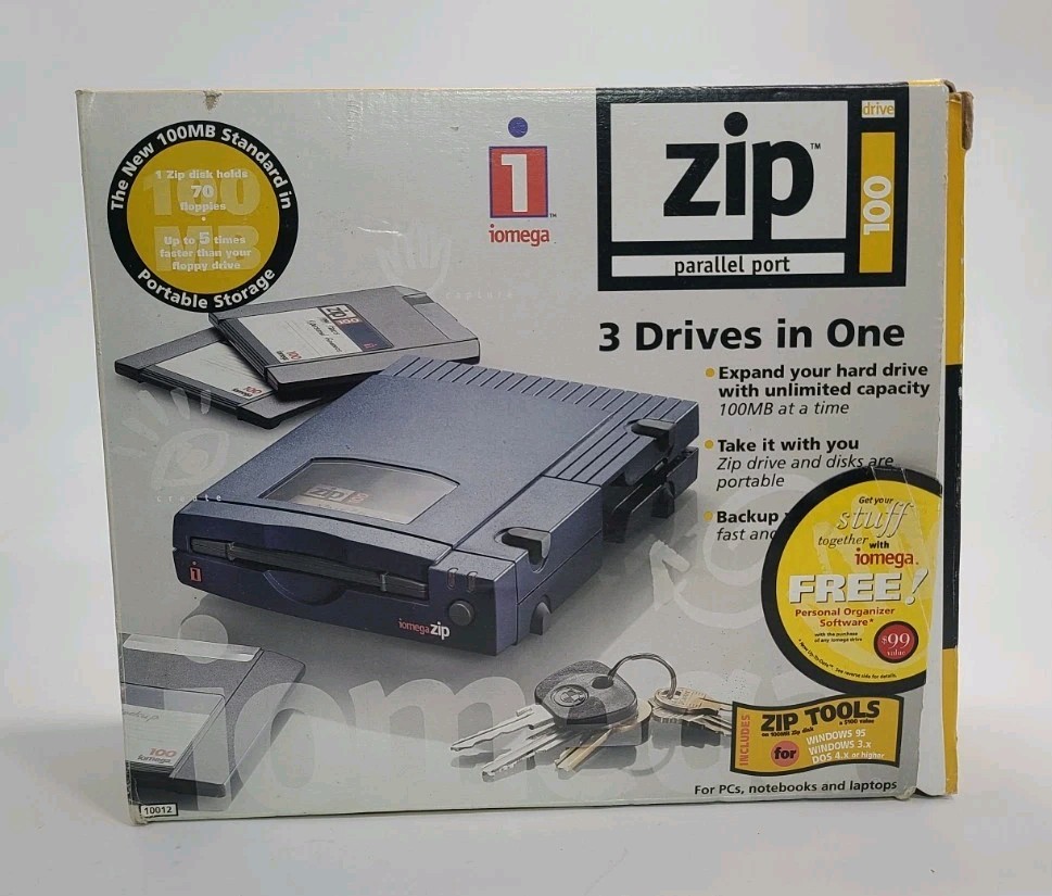 IOMEGA 10012 Zip 100 Parallel Port Drive 3 Drives in 1