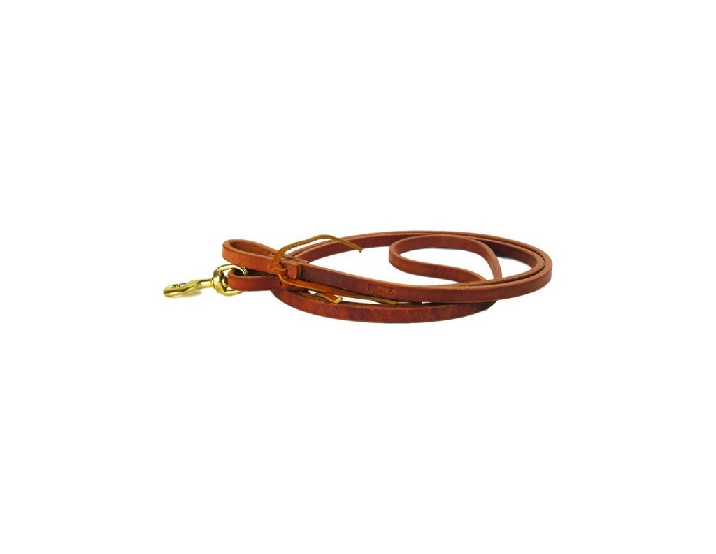 Schutz Reins Leather Lace Waterloop Ends Bolt Snap 1/2" Brown 7090
