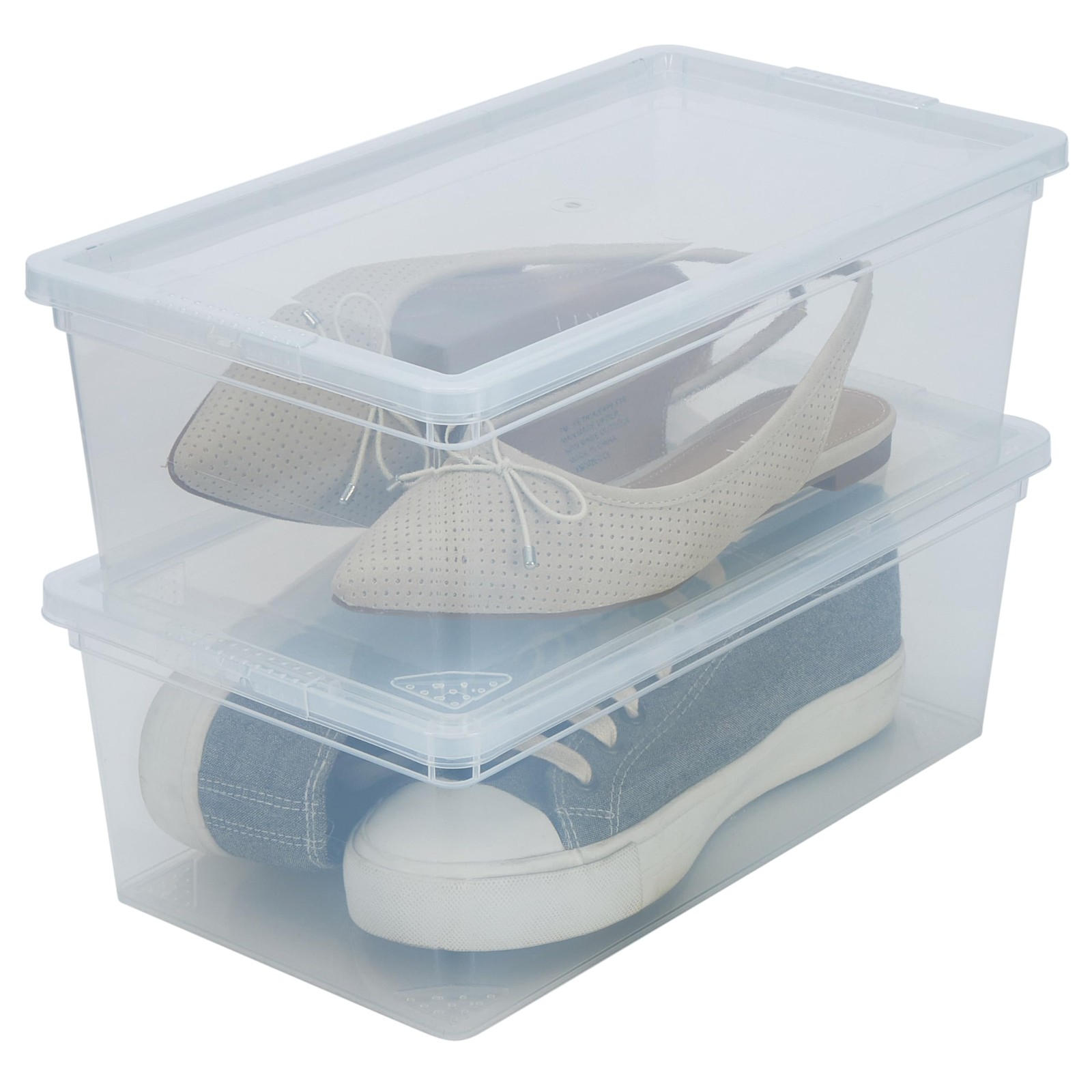 6 Pack Clear Storage Bins With Lids 13.23x7.5x4.5 Inch Stackable Nestable