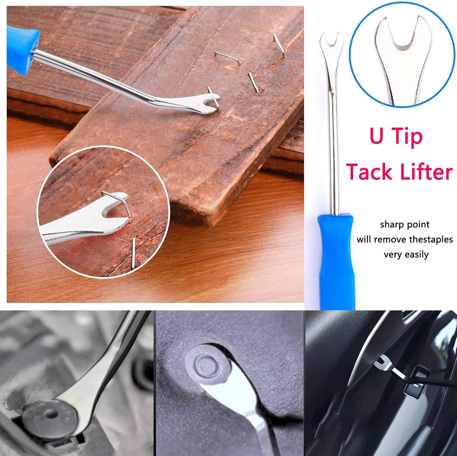 3PCS Heavy Duty Staple Remover Kit with Nail Puller, Tack Lifter Multi Tool for