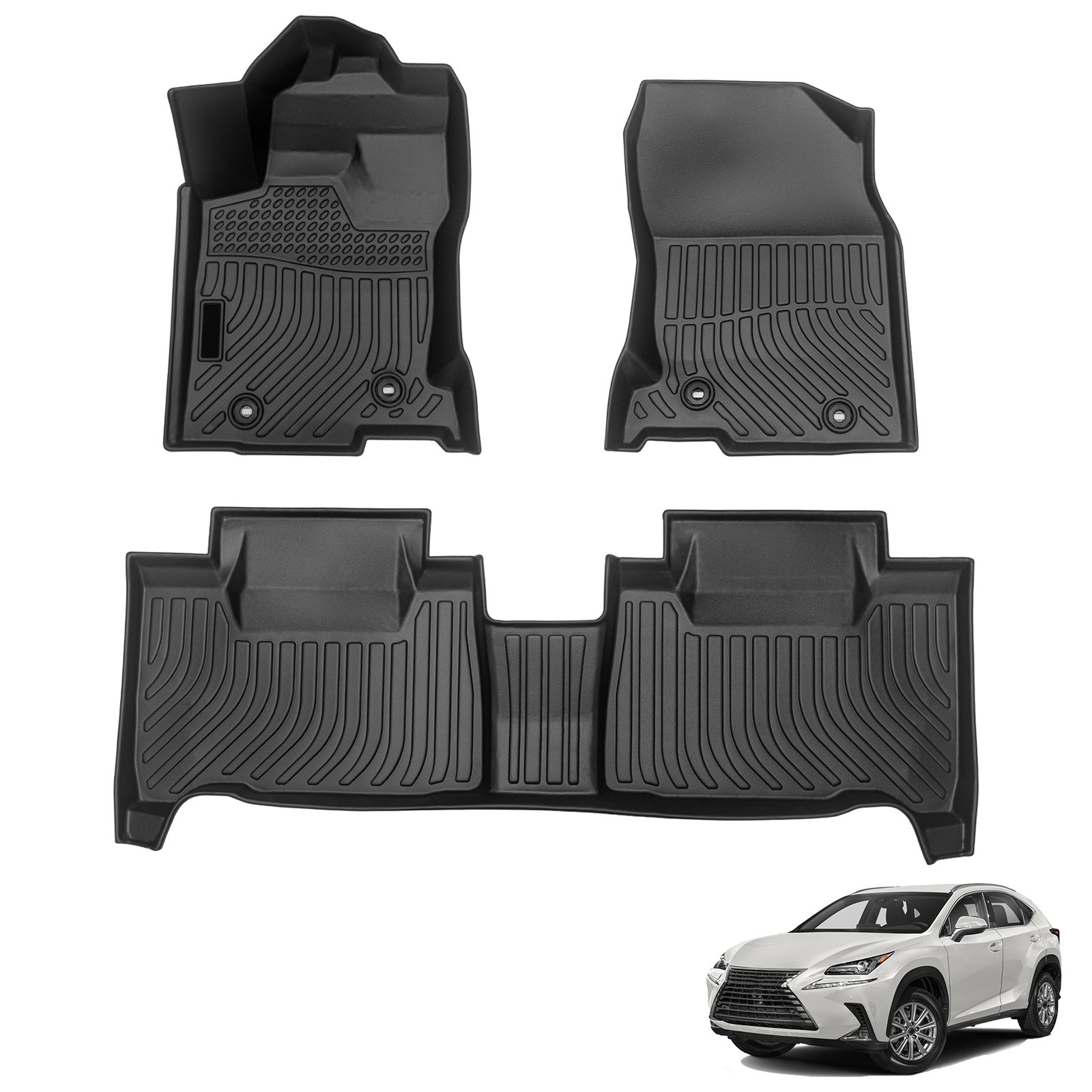 Floor Mats Liner For 2015-2021 Lexus NX200t NX300h TPE All Weather Heavy Duty