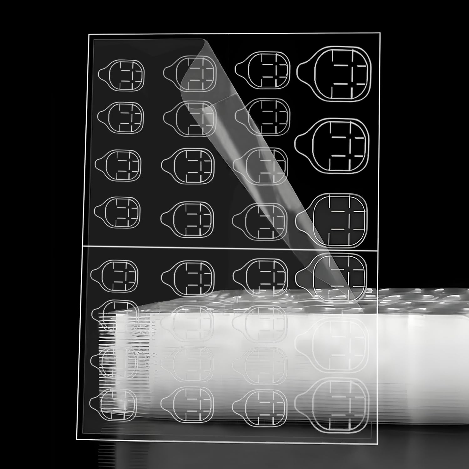 Clear Nail Adhesive Tabs, 300 Pcs Press On Nail Stickers, 15 Sizes Waterproof