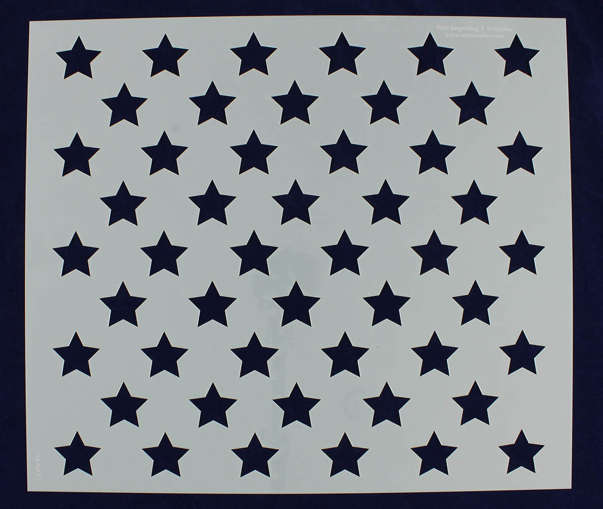 50 Star Field -17" x 19.5"  Painting/Crafts/Stencil/Template