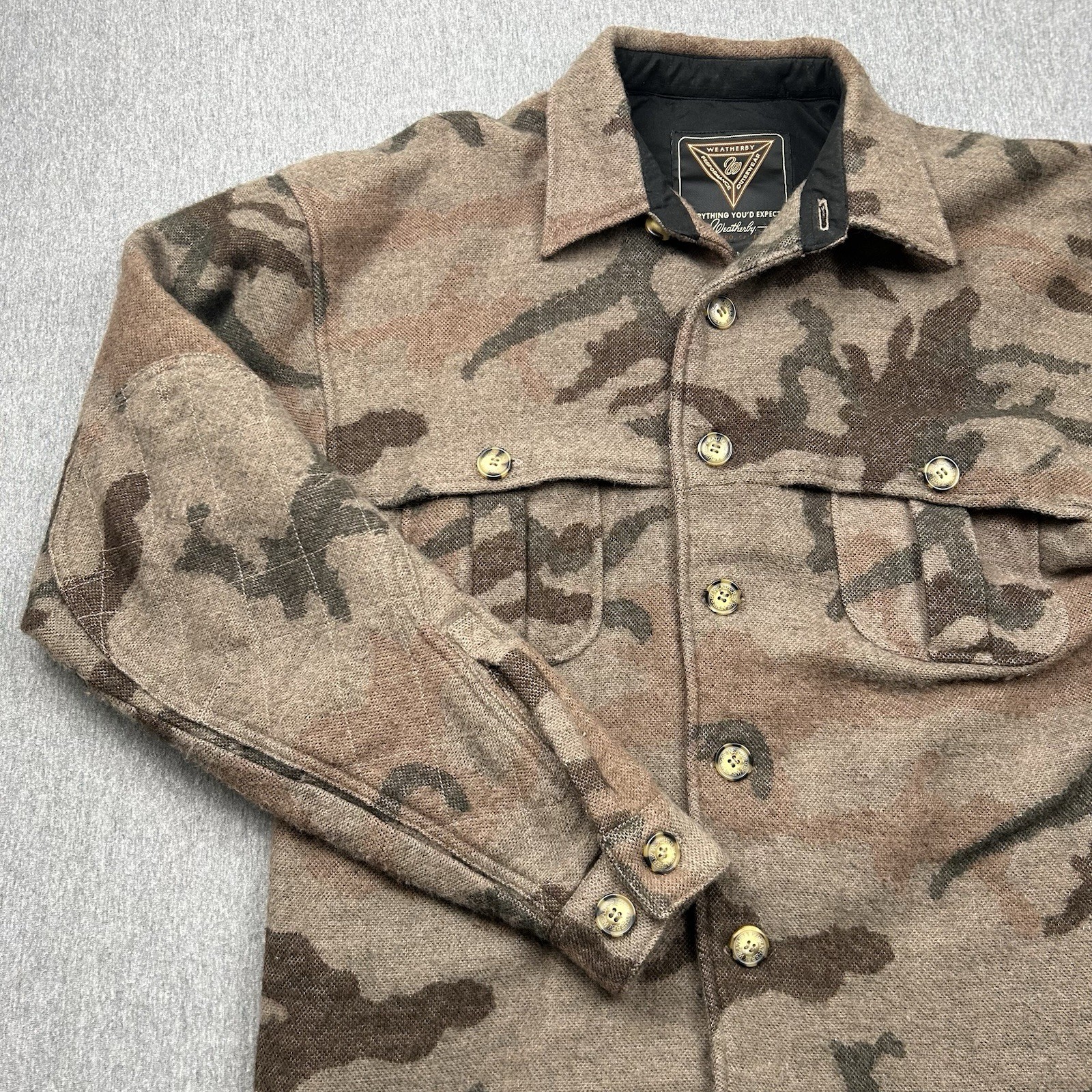 Weatherby Performance Outerwear Hunting Jacket Wool Blend Camo Mens Medium