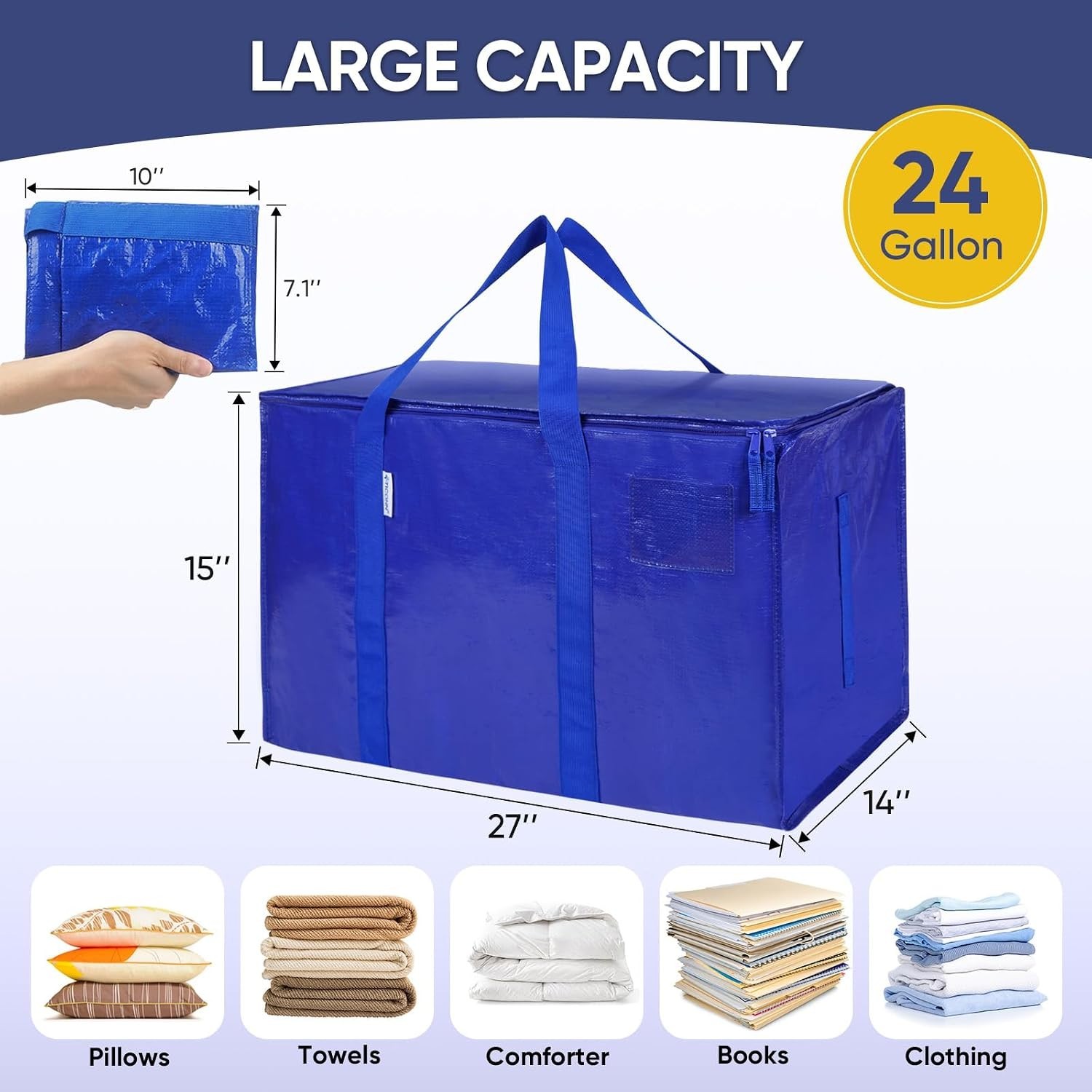 4 Pack Heavy Duty Water-Resistant Moving Bags - Extra Large Storage Solution