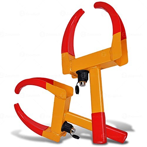 ZONETECH Wheel Lock Security Tire Clamp, 2 Pack - Red/Yellow