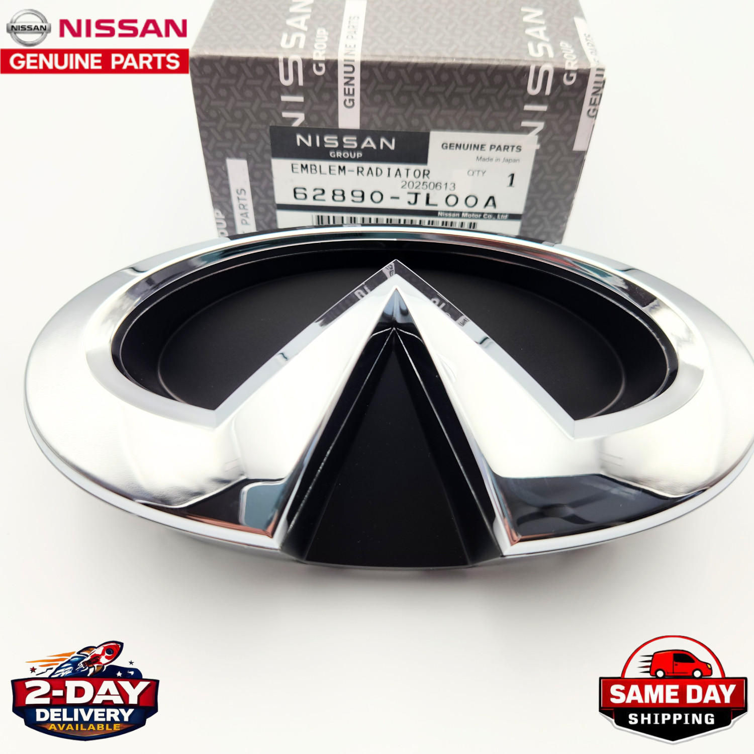 Genuine Nissan INFINITI Coupe Q60 G37 Front Radiator Grille Emblem  62890-JL00A