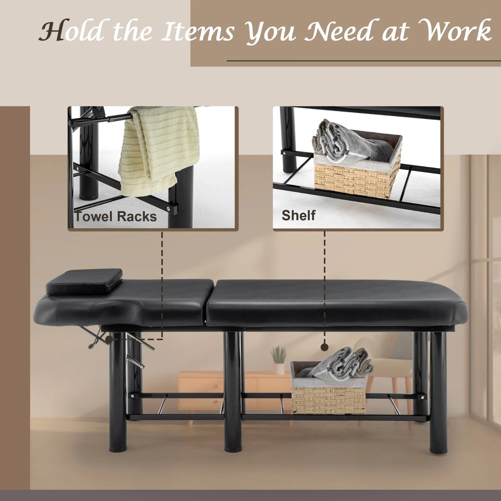 Professional Massage Therapy Table HeavyDuty Salon Beauty Bed Adjustable Backres
