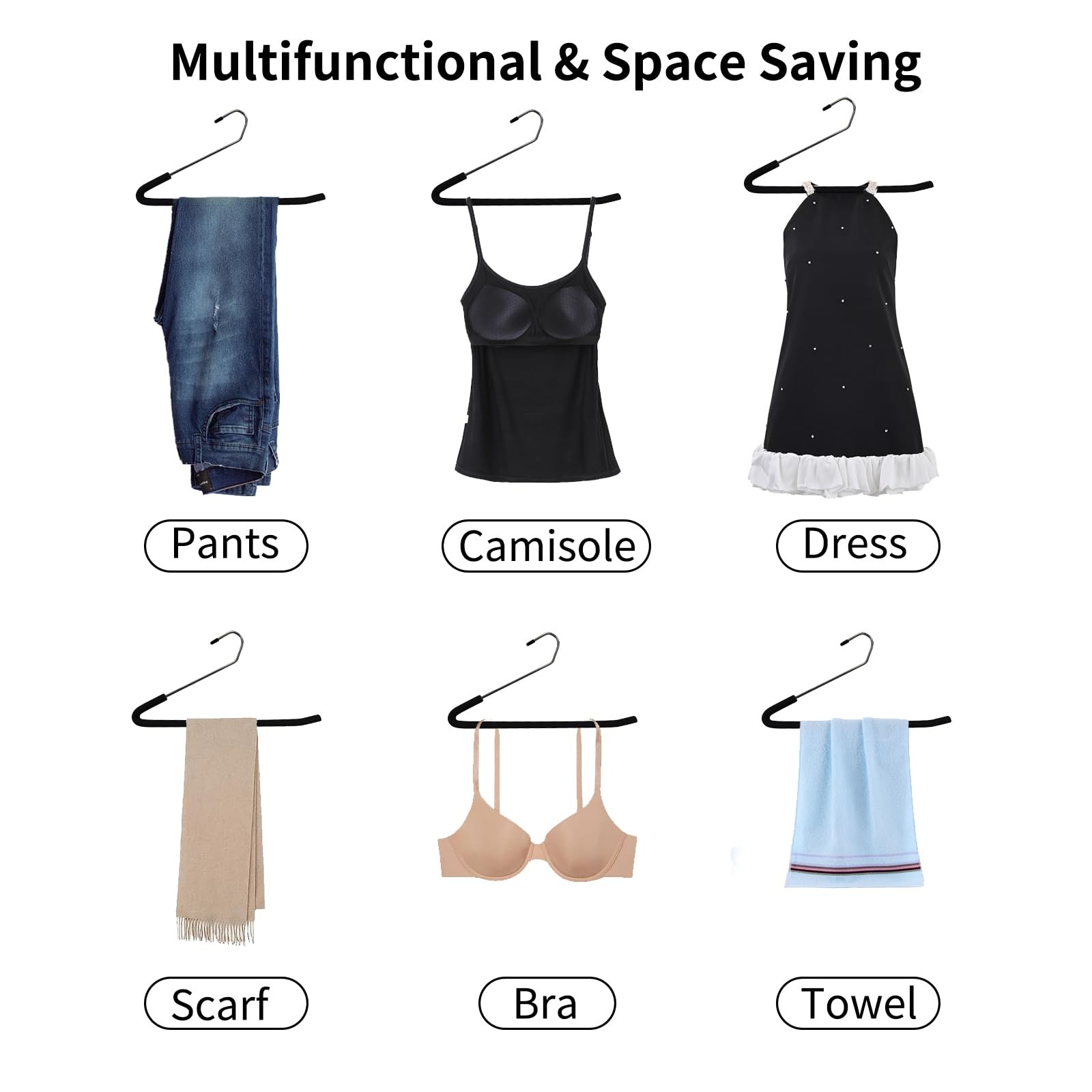 Pants Hangers Open Ended 10 Pack Heavy Duty Metal Clothes Hangers for Jeans, ...