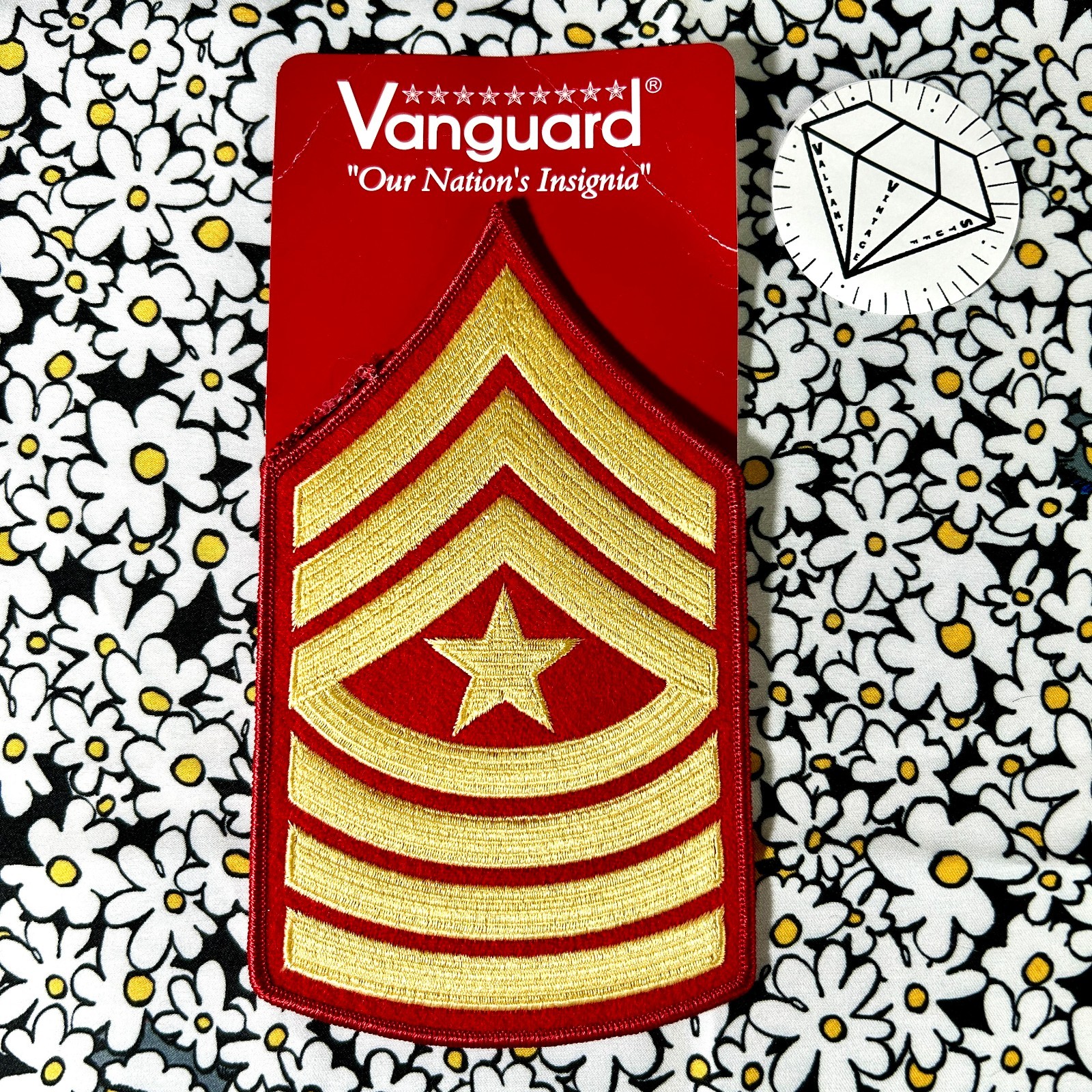 United States Marine Corps Patch Sergeant Major E9 USMC Gold Red Dress Blues