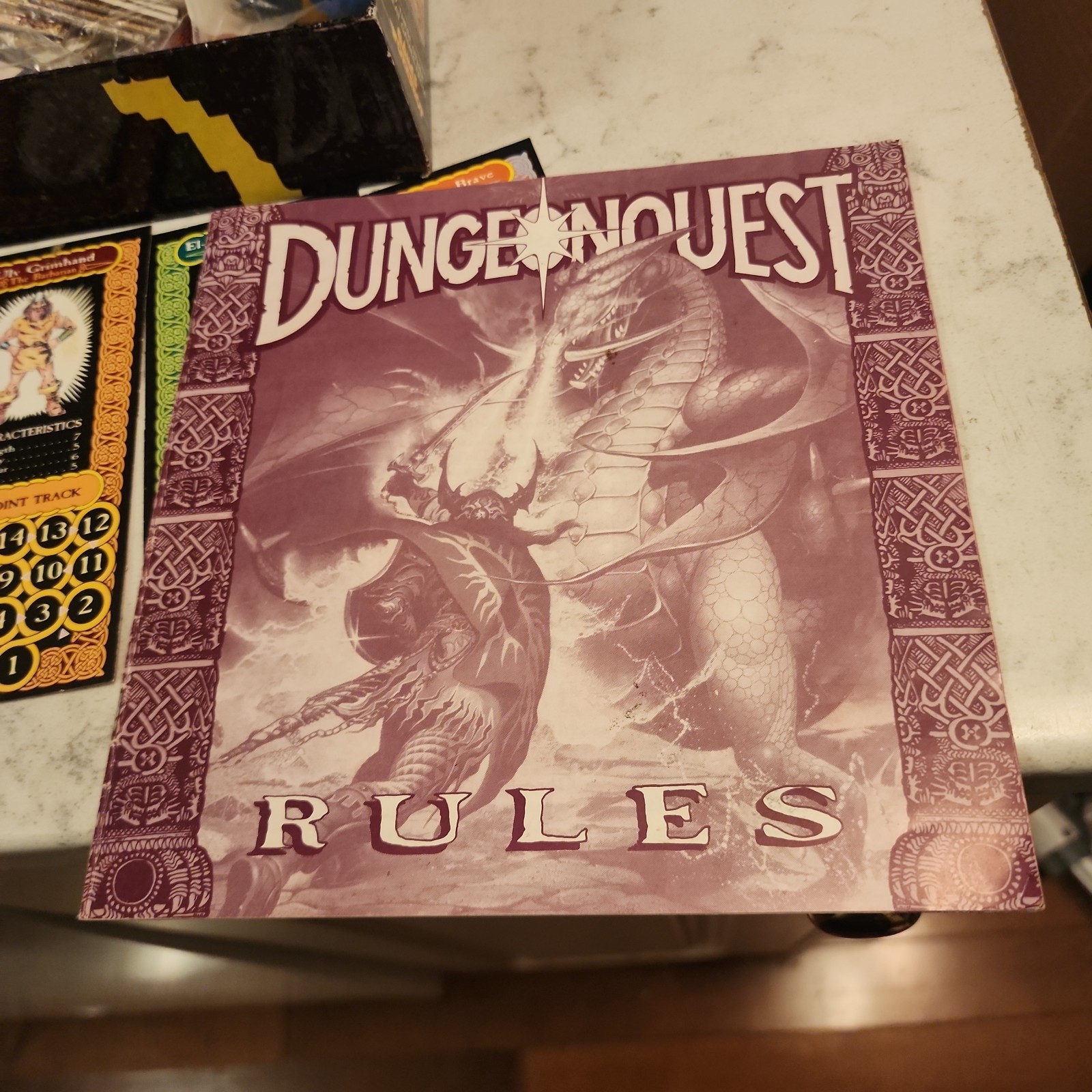 VTG 1987 Games Workshop DUNGEONQUEST Board Game Talisman NEAR COMPLETE - Read
