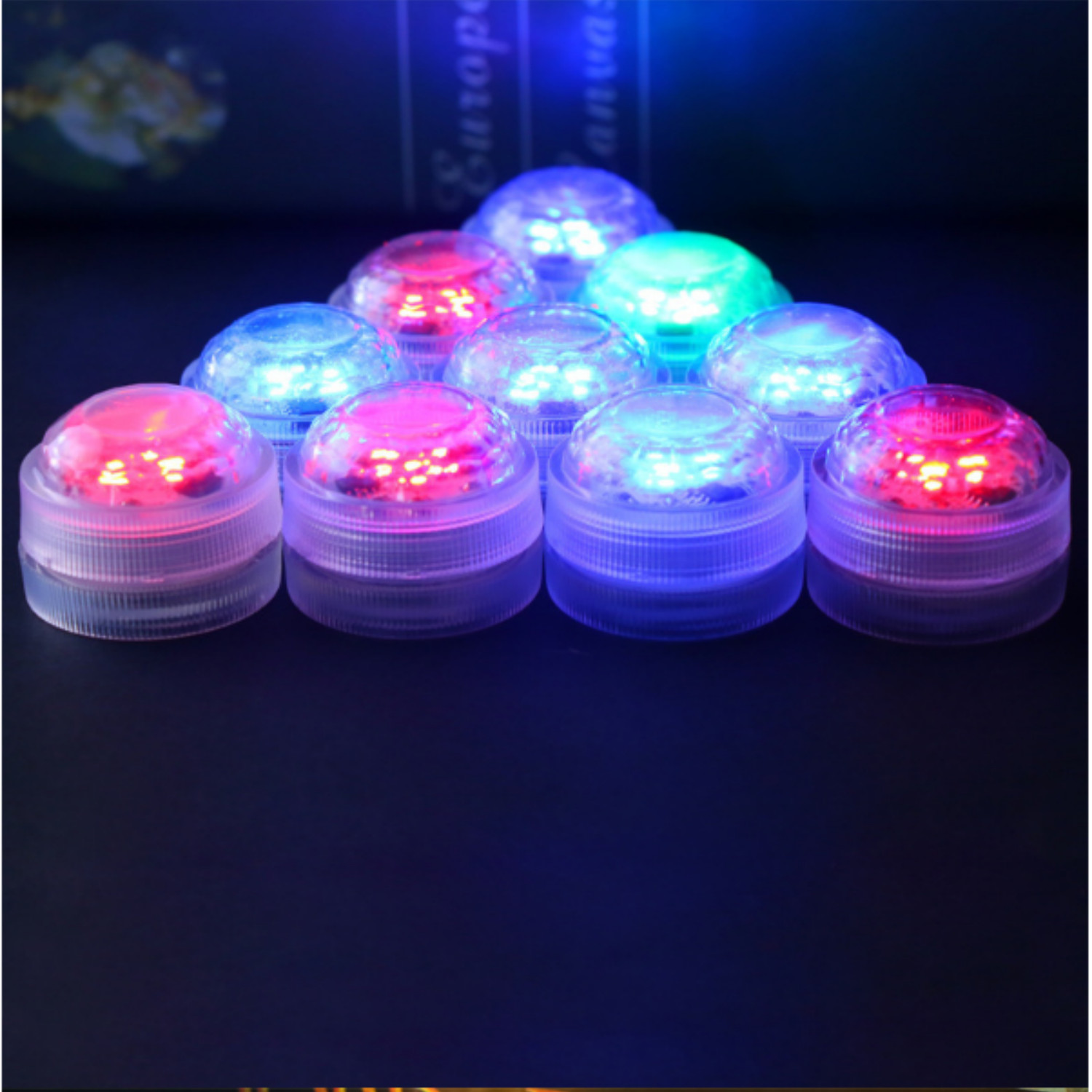 IP68 Waterproof LED Submersible Lights, 13 Colors Dimmable with Remote Control