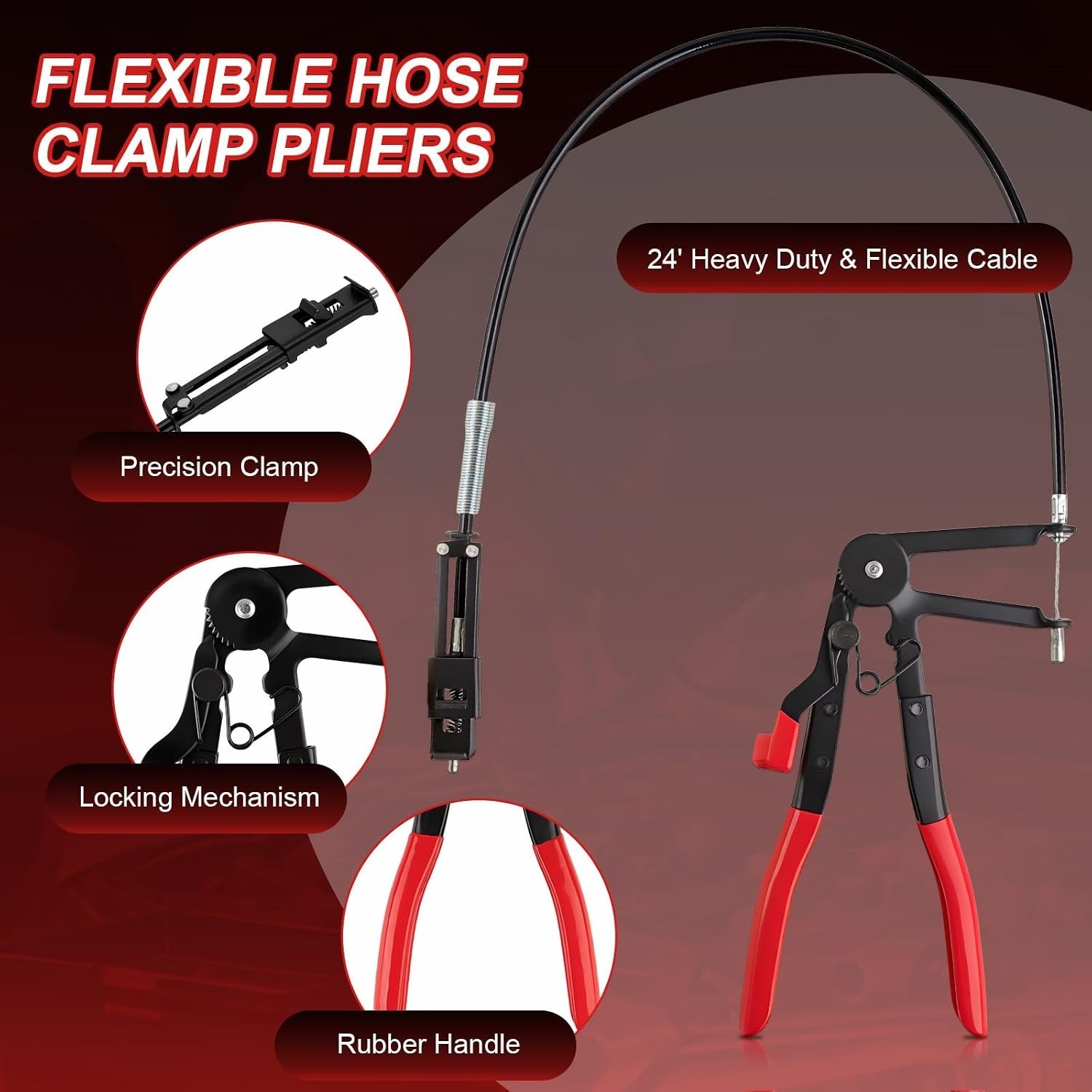 Versatile 16-Piece Hose Clamp Tool Set with Long & Flexible Wire Design
