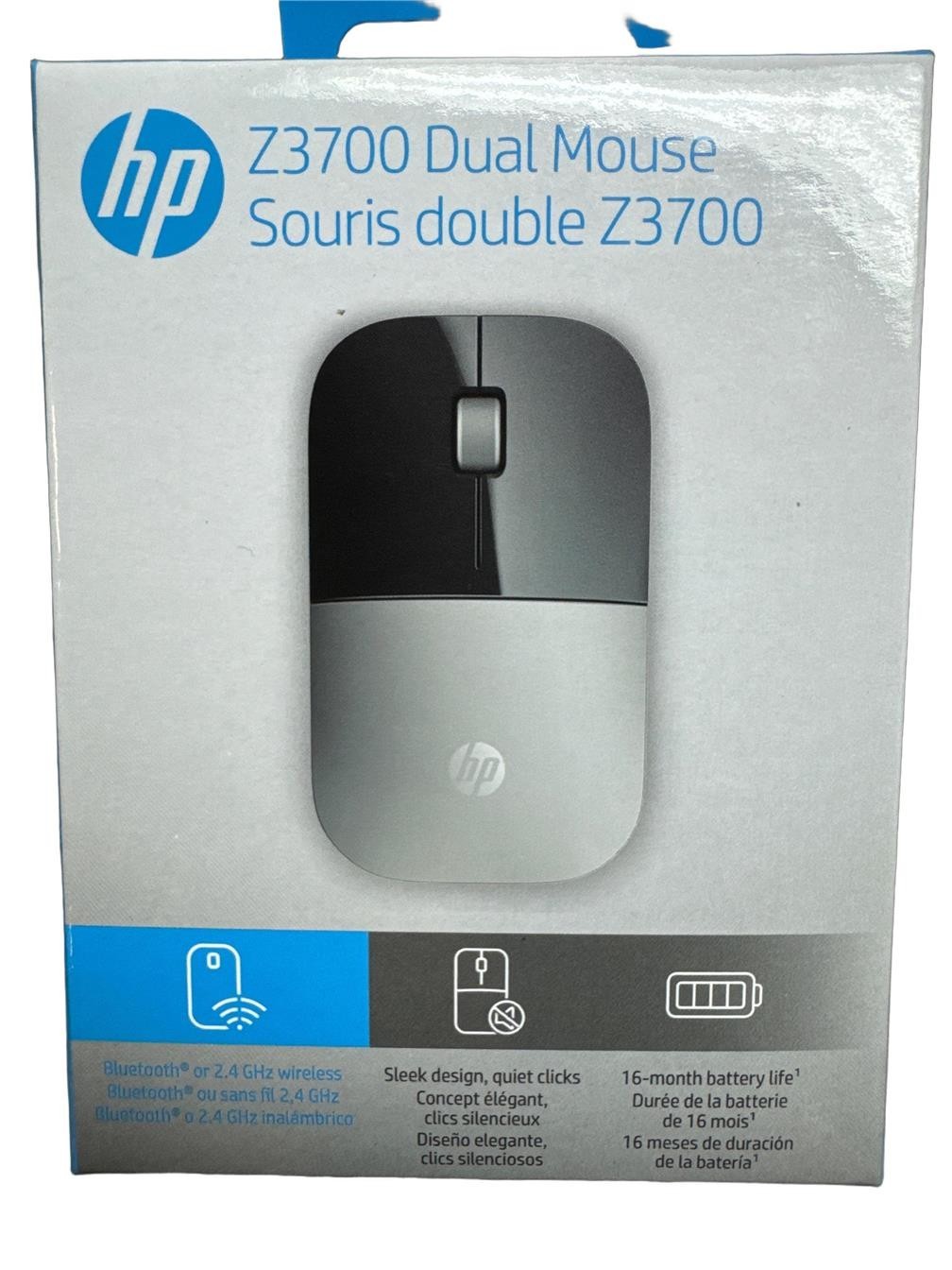 758A9AA#ABA NEW HP Z3700 Dual Silver Mouse