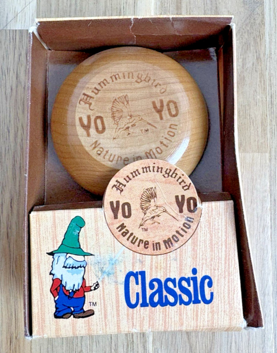 Hummingbird Classic Yo-Yo Wood Toy 1987 Nature In Motion New Old Stock