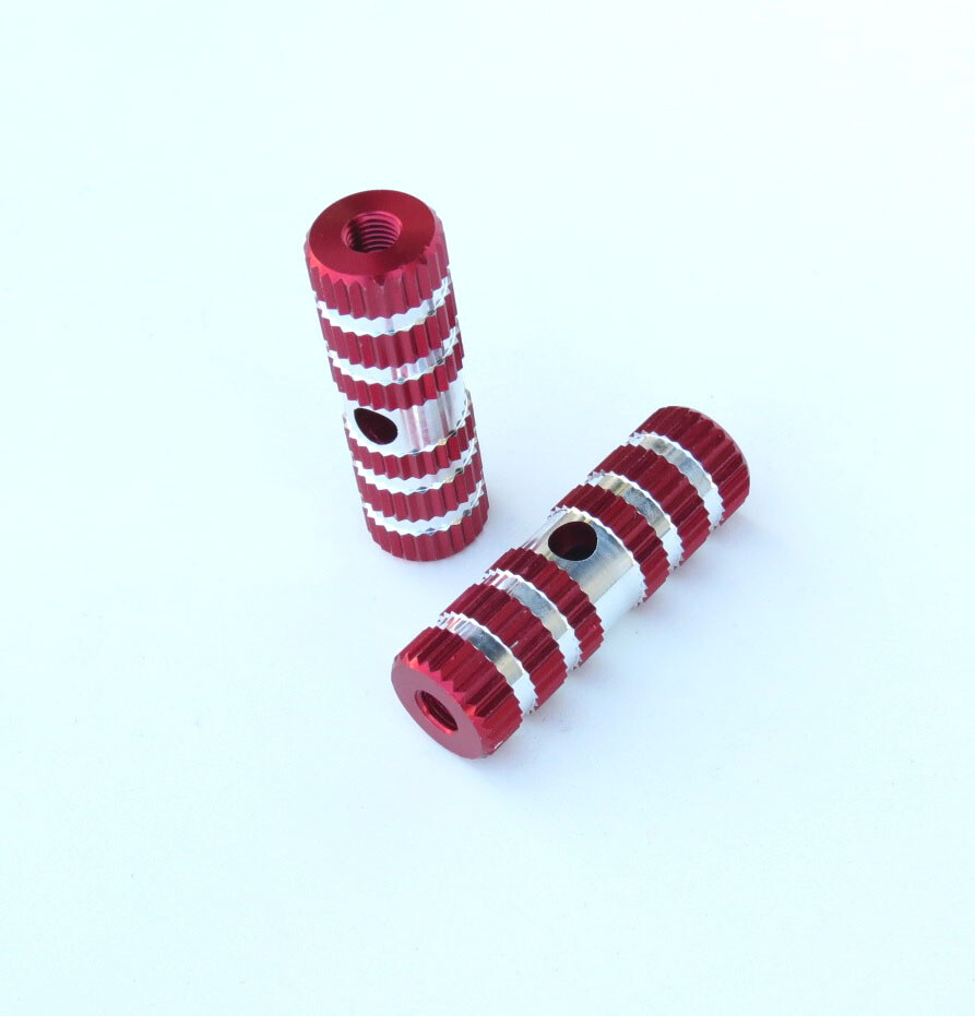 Small Tough CNC Aluminum Foot BMX Bike Pegs Red  2PC