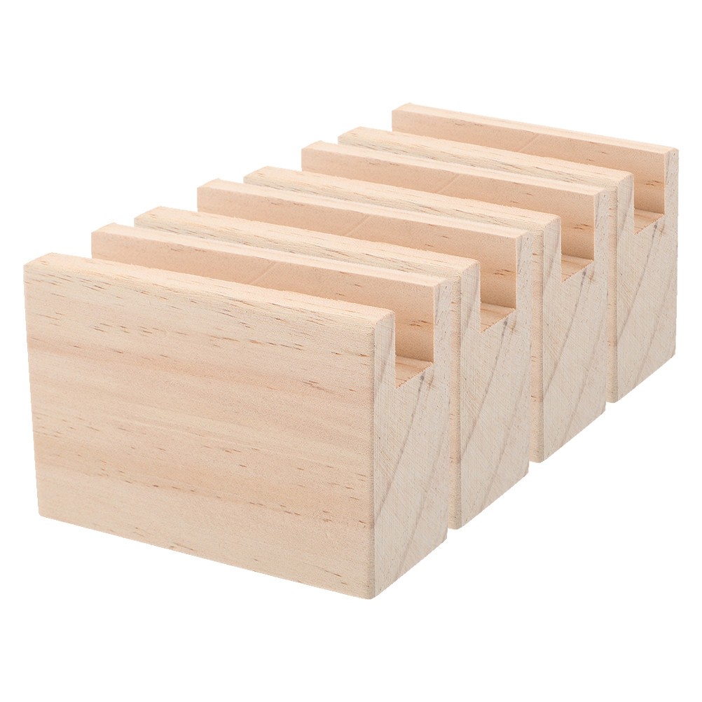 4Pcs Wooden Desk Leg Risers Khaki Furniture Elevators for Bed Sofa Chair Lifting