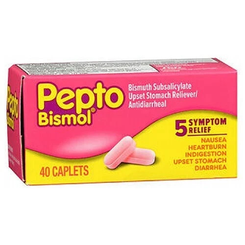 Bismuth Subsalicylate 40 Caplets By Pepto-Bismol