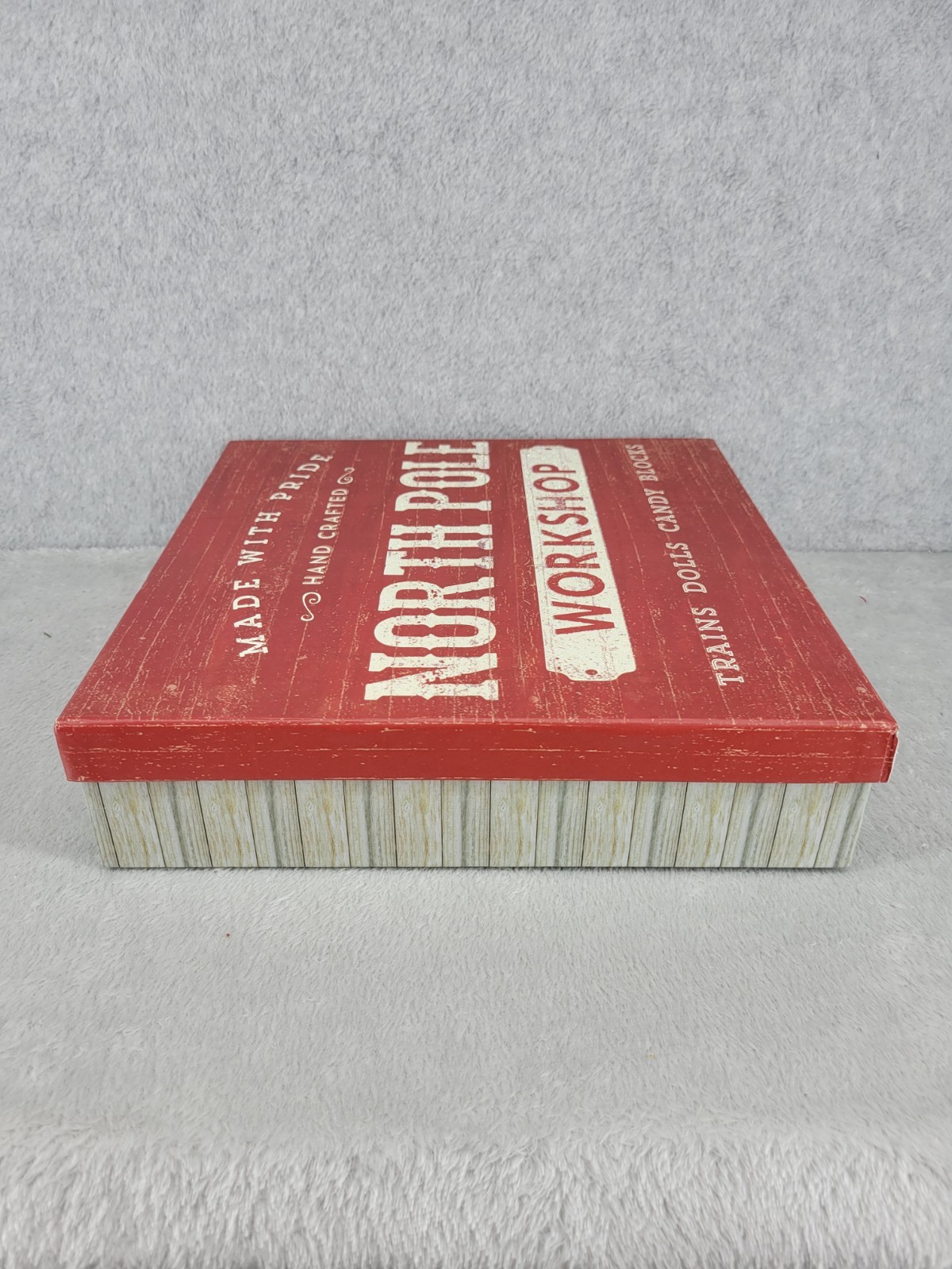 North Pole Workshop Hand Crafted Trains Dolls Candy Gift Box 3" x 11.5"