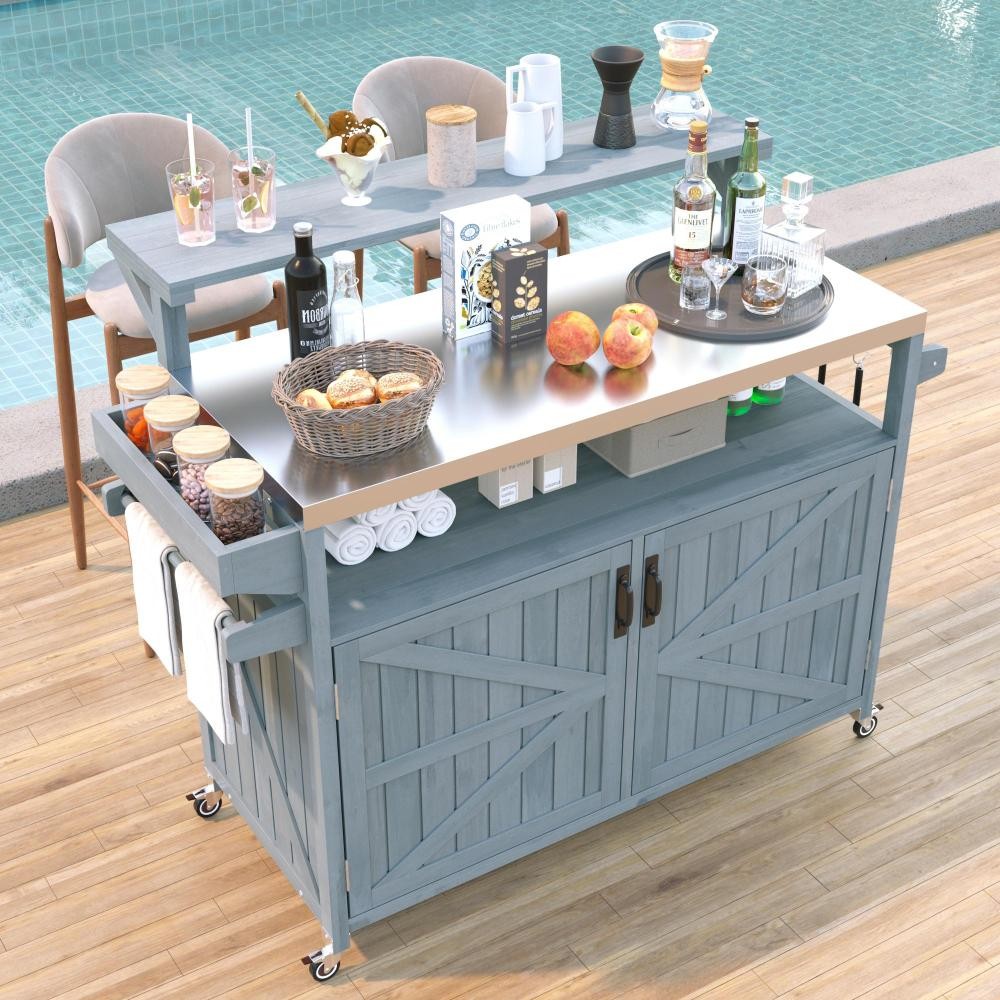 Kitchen Cabinet with Lift-Up Shelf and Built-In Storage Rack