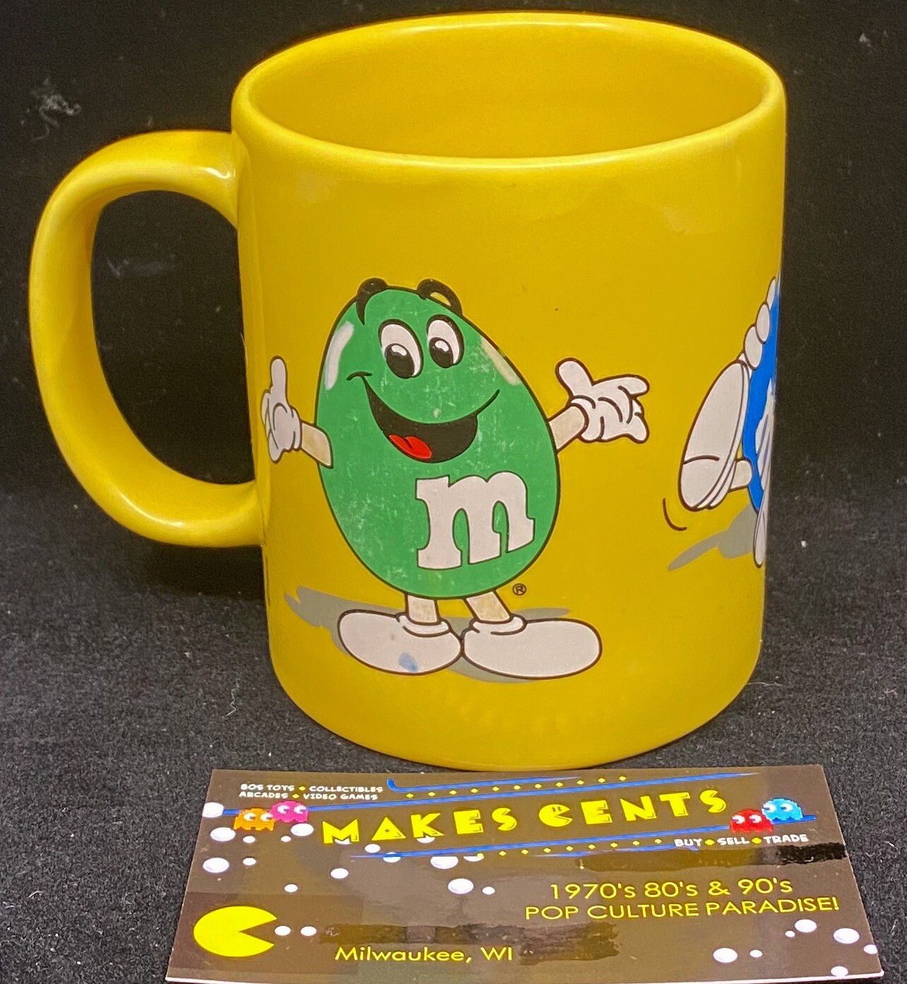 1996 Mars M&M’S Yellow, Blue, Red, & Green Collectible Mug Advertising Novelty