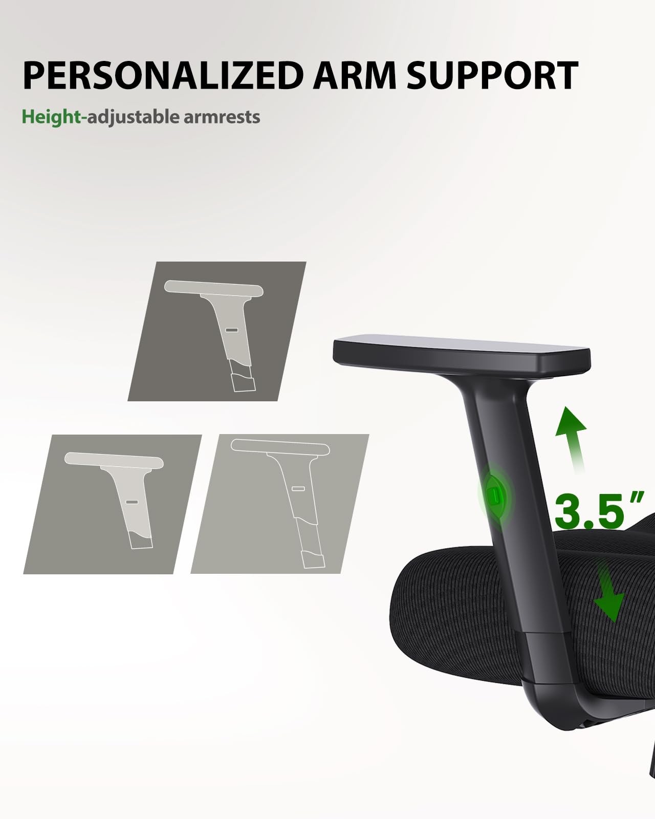 Ergonomic Office Chair Gaming with Lumbar Support 2D Headrest Adjustable