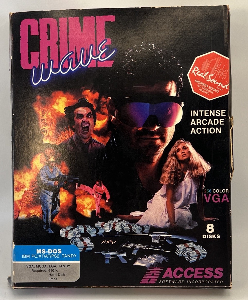 Crime Wave IBM PC MS-DOS Big Box 8 x 5.25” Floppy Disks Access Software CIB