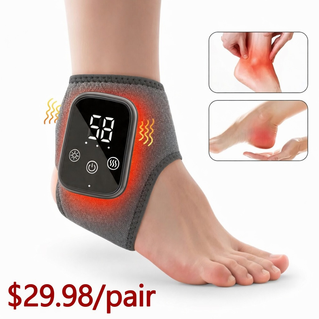 Neidga Cordless Foot Ankle Massager 2 Pack for Pain Relief, 6 Heat & 3 Vibration