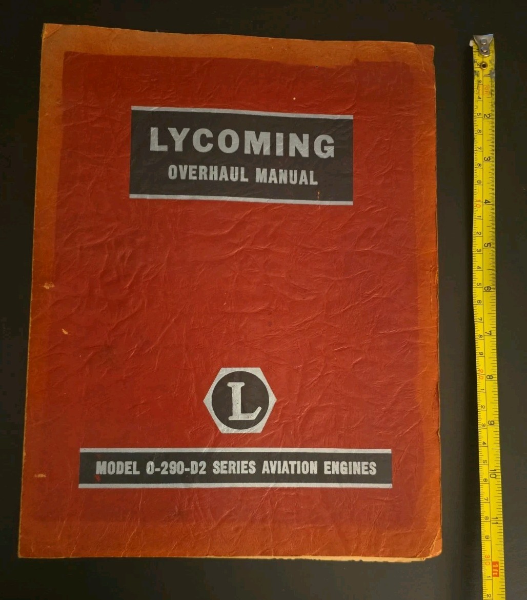 Lycoming O-290-D2 Aviation Engine Overhaul Manual 1950's Original Illustrated