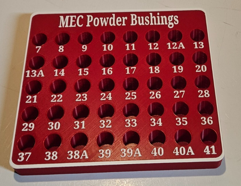 Powder Bushing Rack for MEC bushings - MEC 9000, Grabber, 600 Jr. - Wall Mount