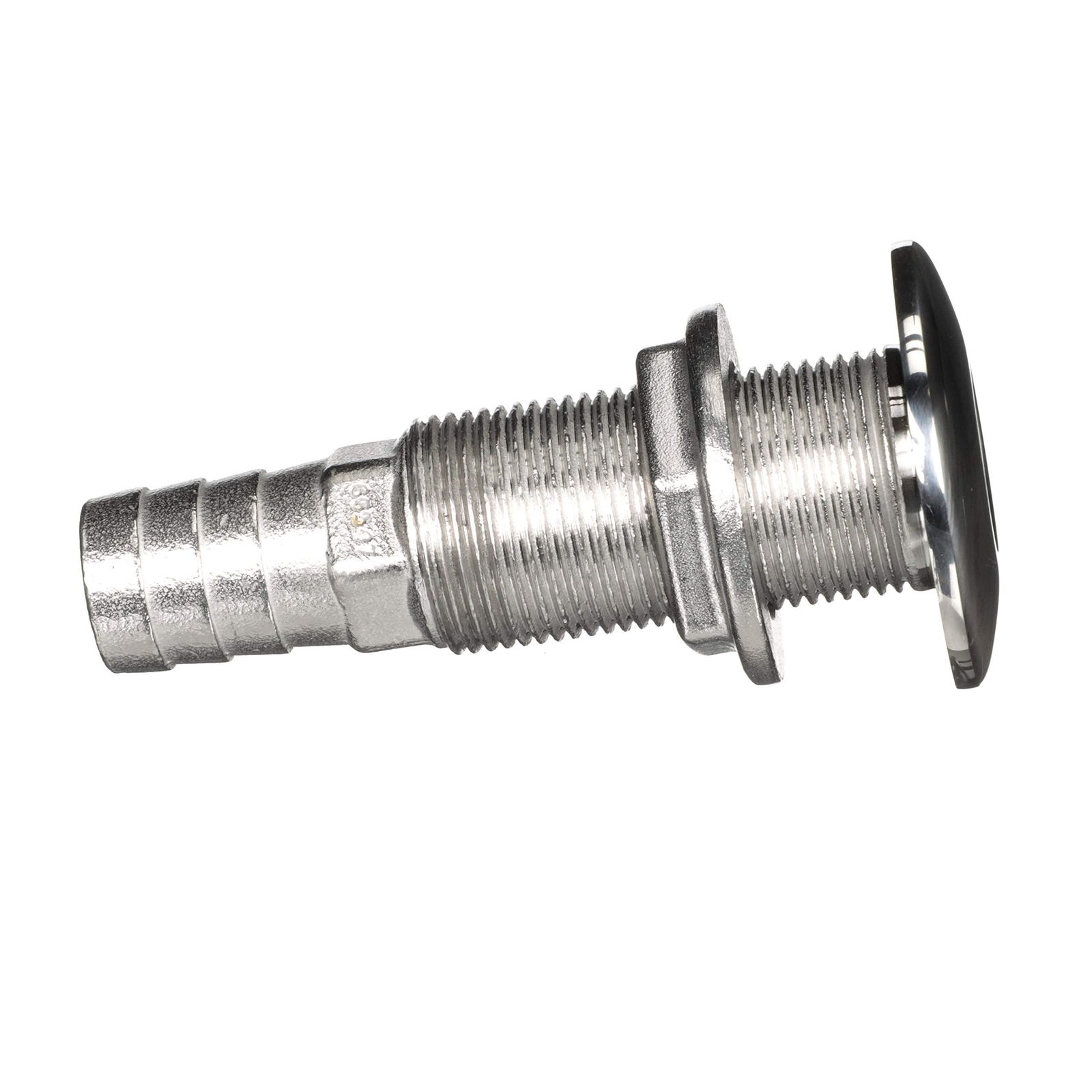 Attwood 66547-3 Stainless Steel Straight Thru-Hull Valve Fitting, Barbed, Sta...