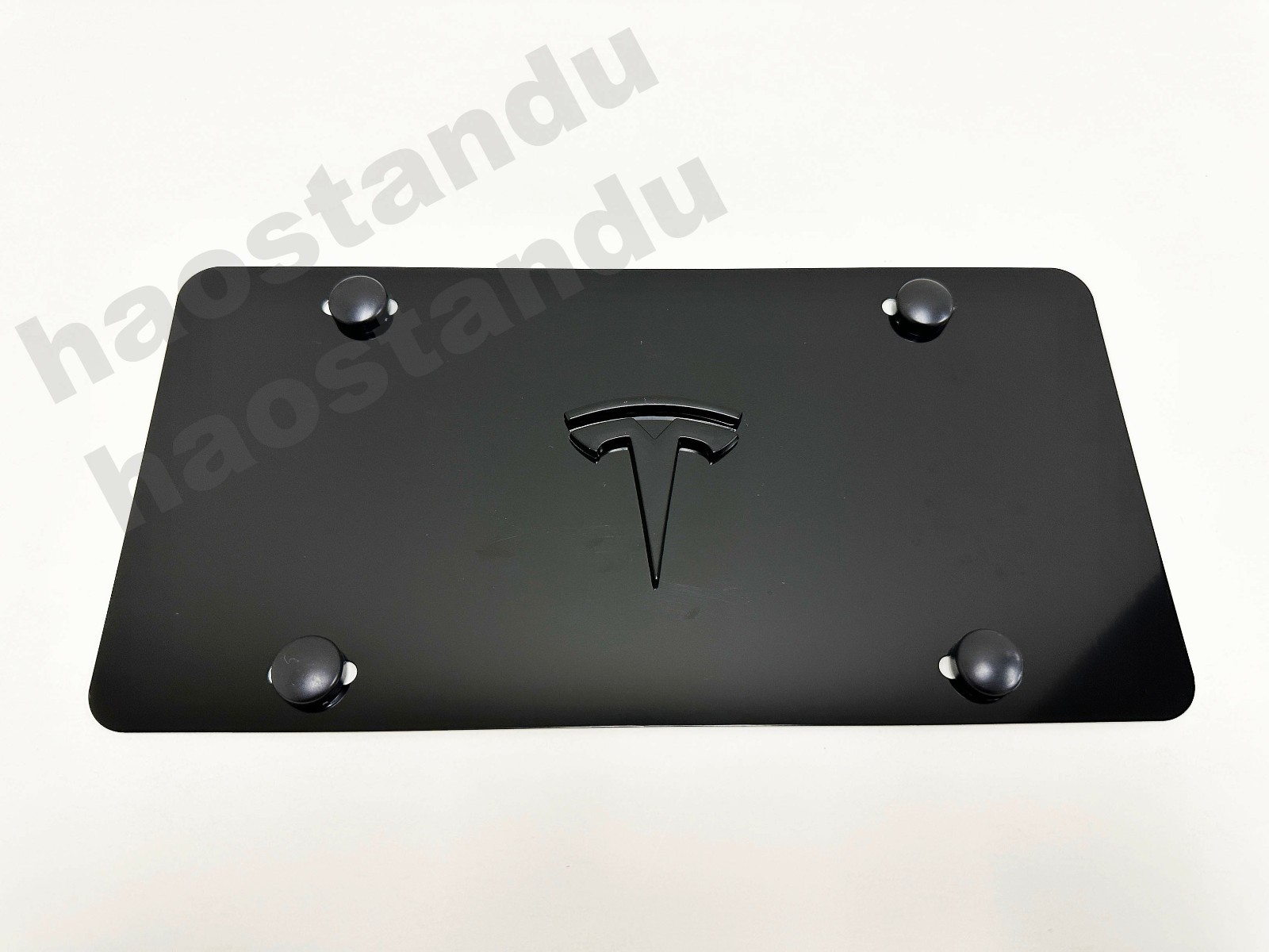 1x 3D Black "TeslaTLogo" emblem Aluminum BLACK Color Front Plate RUST FREE
