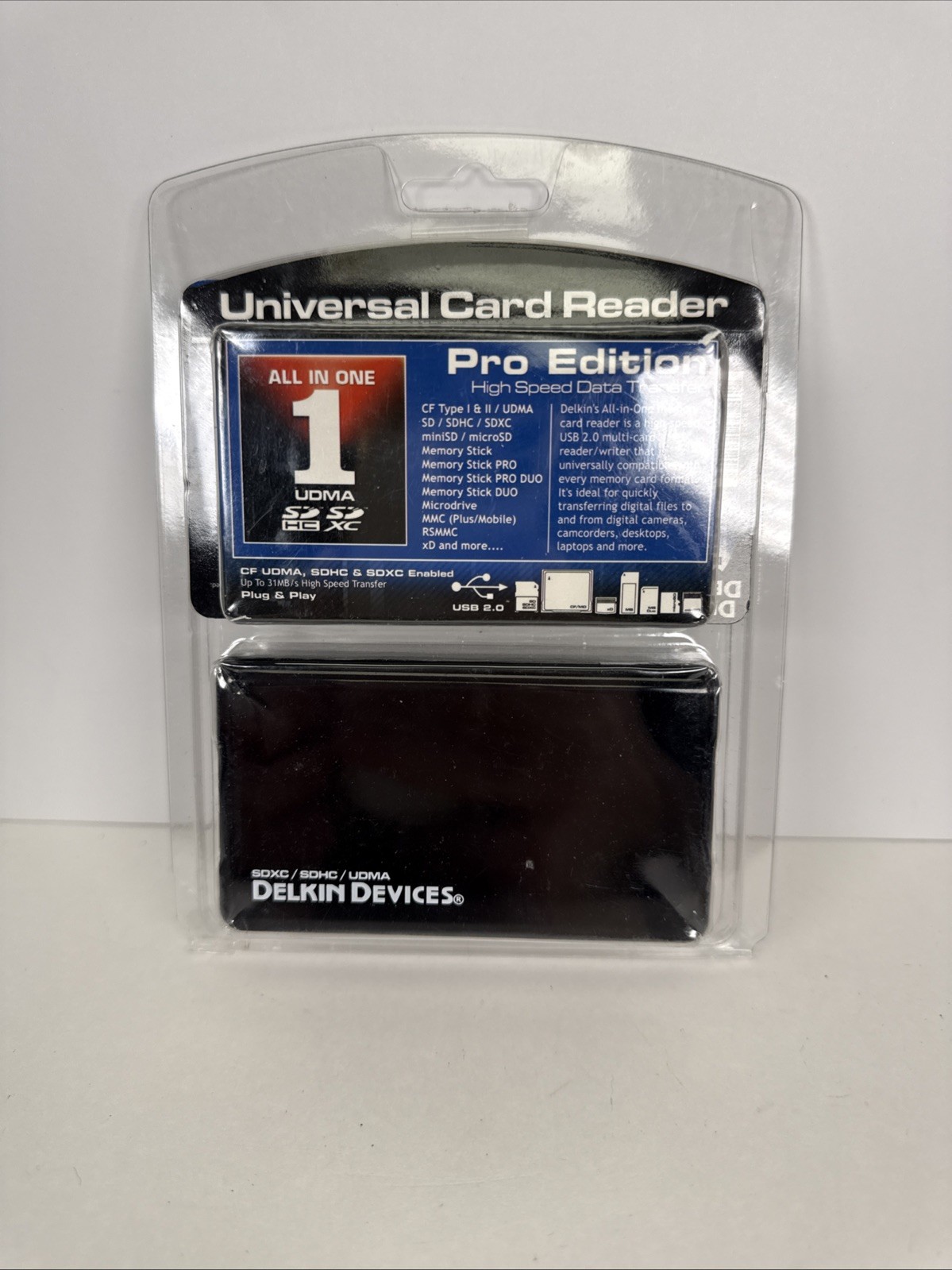 Delkin All-in-One Universal Card Reader Compatible with SDXC, UDMA and SDHC
