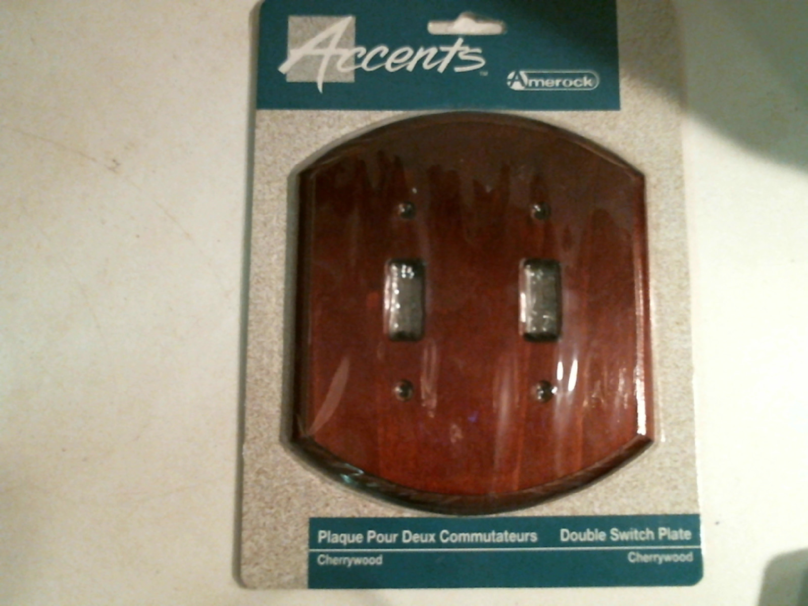 Amerock 52685 Accents Cherrywood Double Switch Plate, FREE SHIPPING